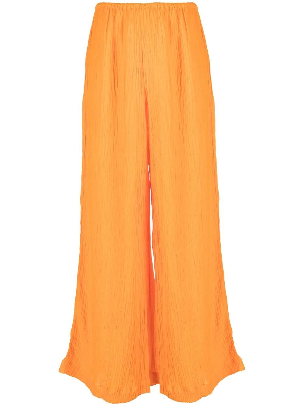 Faithfull The Brand Rupina Flare Leg Crinkle Pants In Tangerine