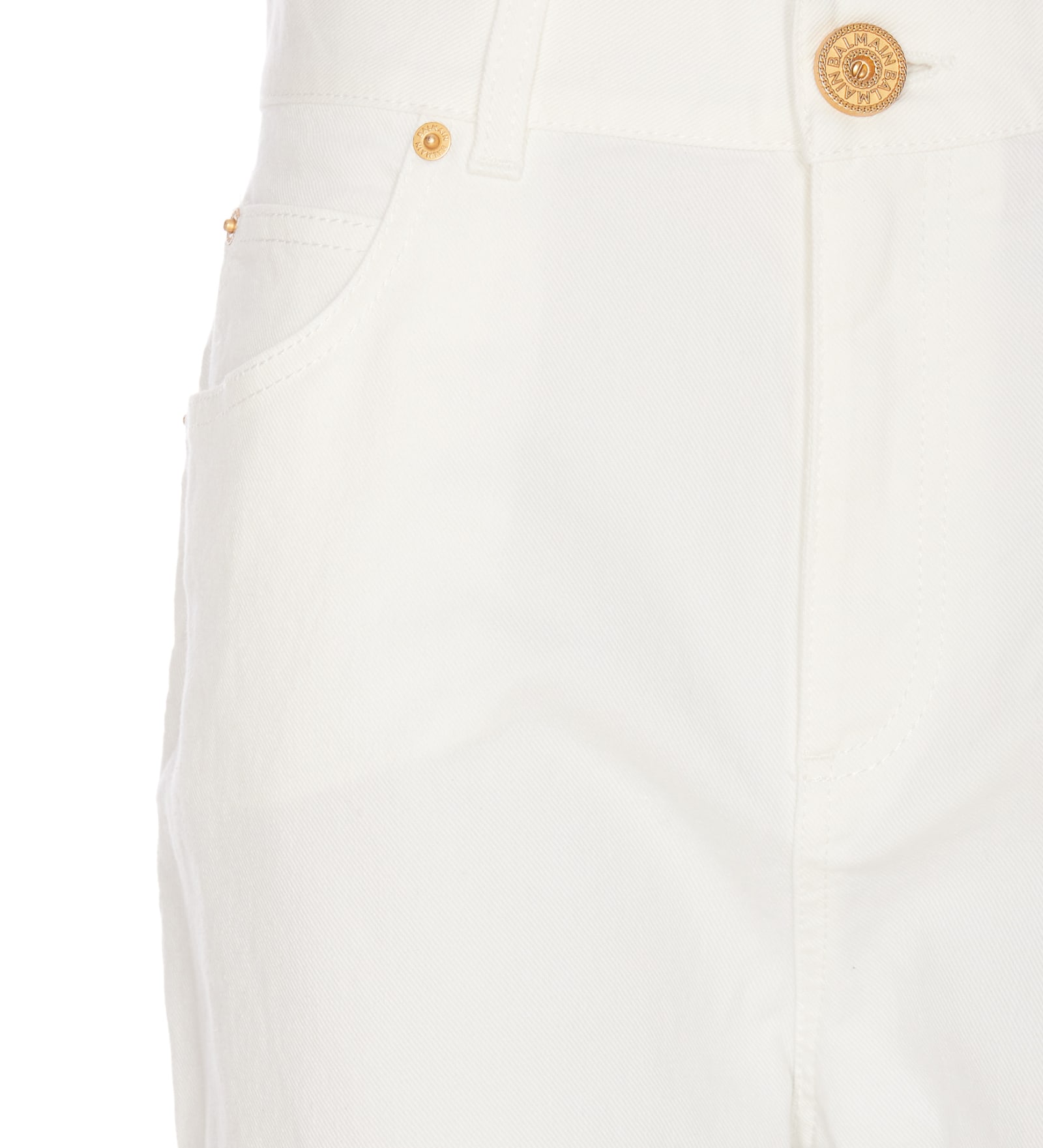 Shop Balmain Slim Jeans In White