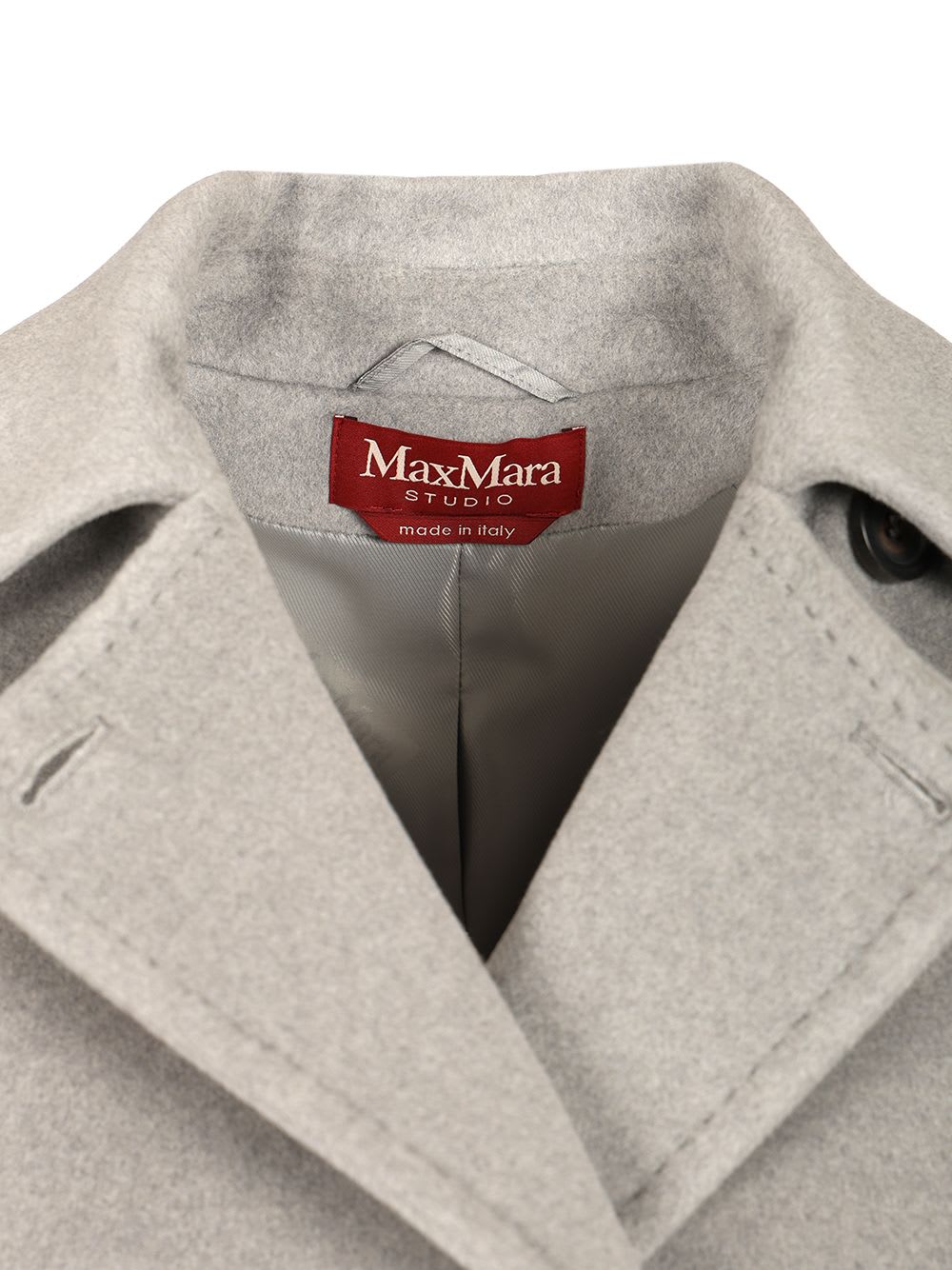 Max Mara Double-breasted Wool Pea Coat In Gray