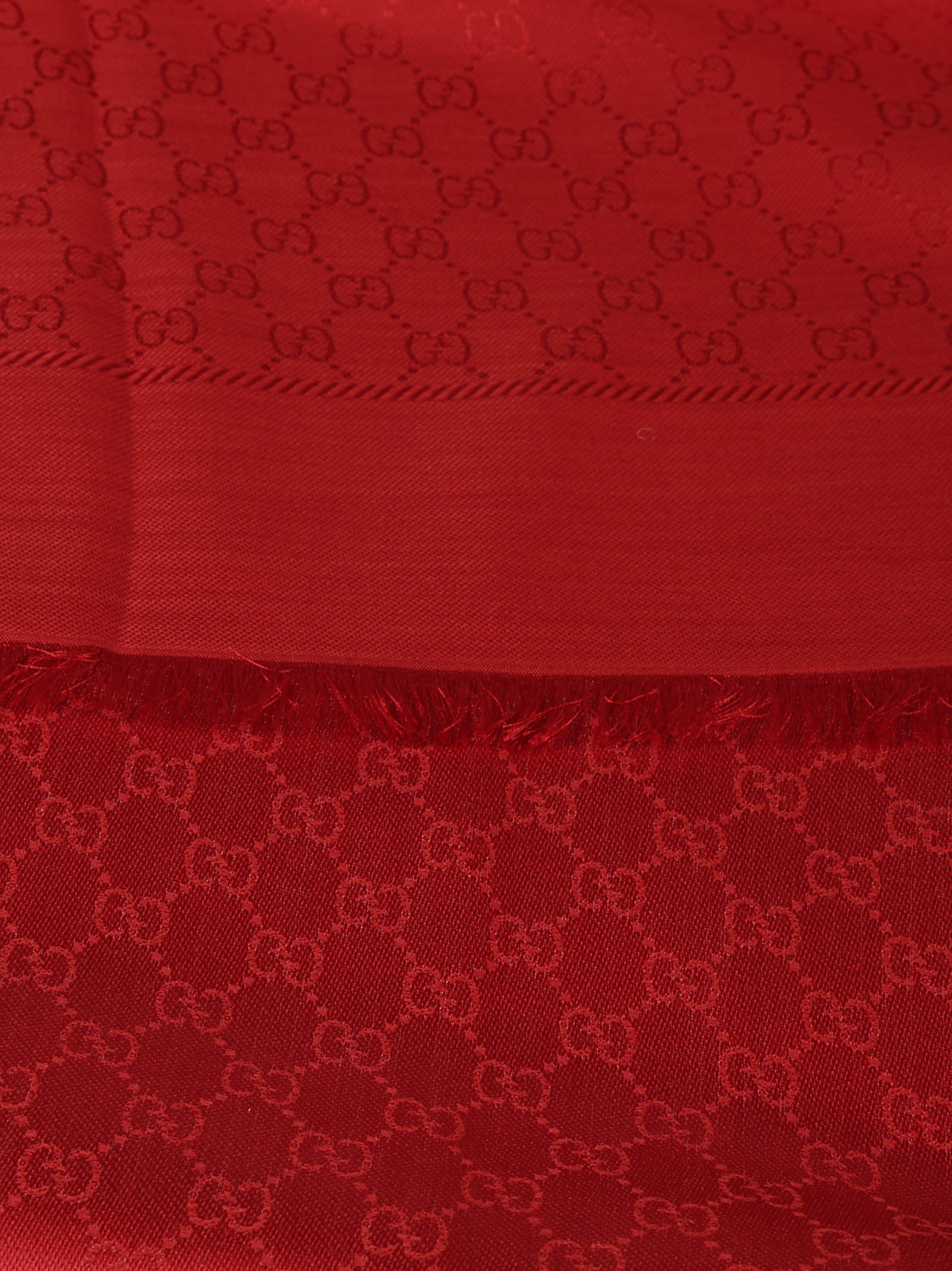 Gucci Gucci Gg Motif Pattern Scarf - Red - 10805863 | italist