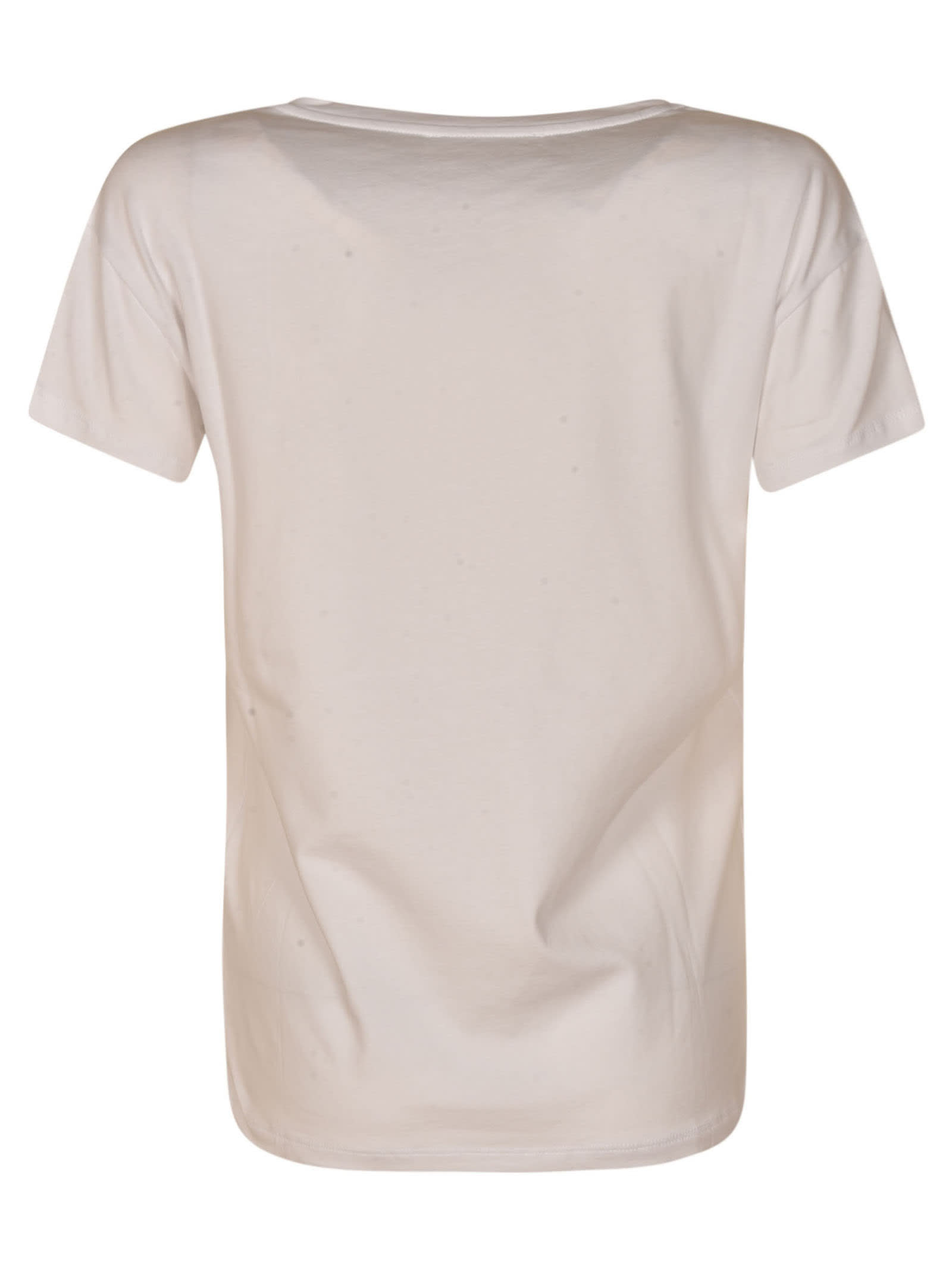 Shop Blugirl Chest Logo V-neck Regular T-shirt  In White