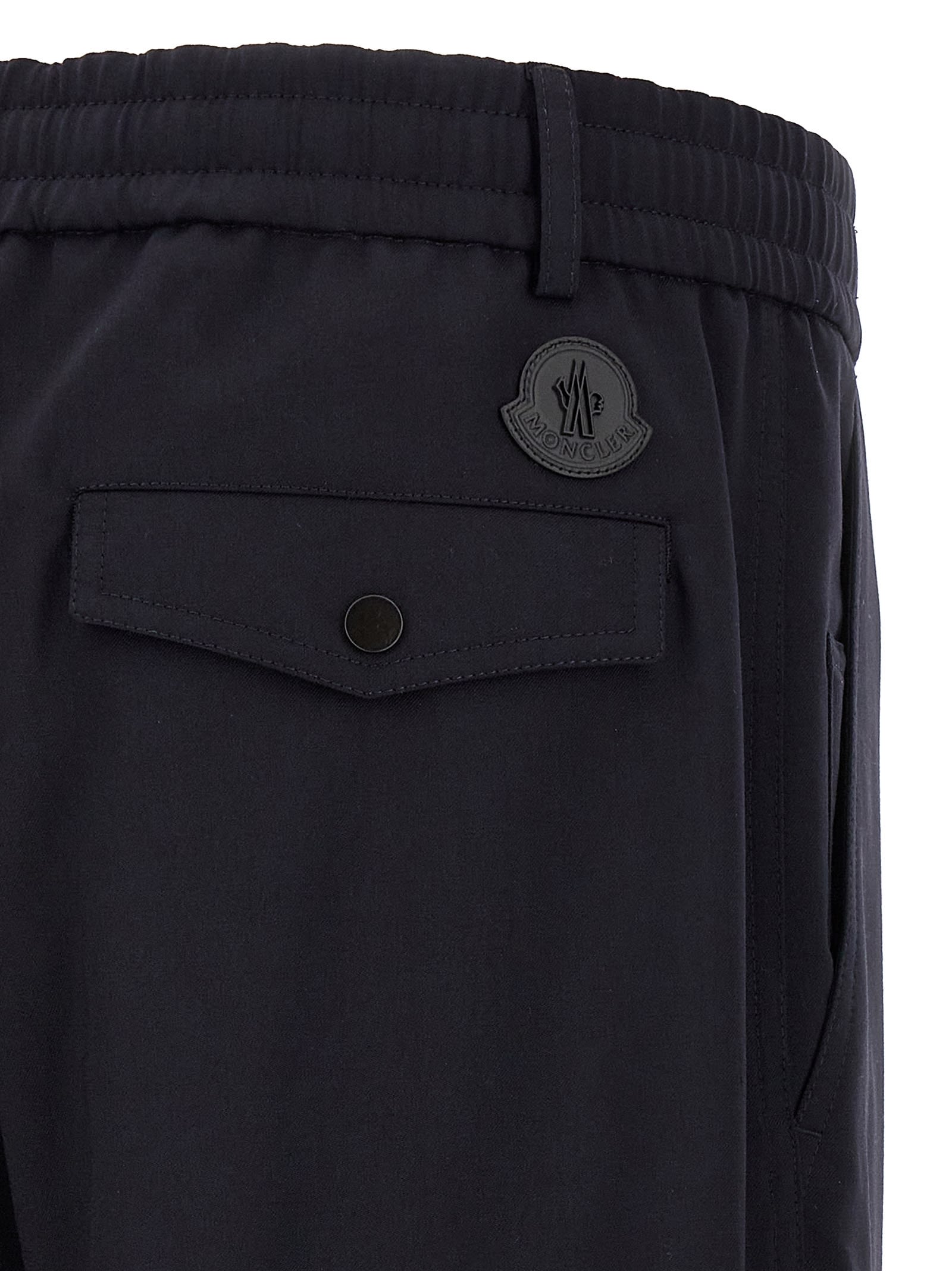 Moncler Logo Jogging Trousers In Blue
