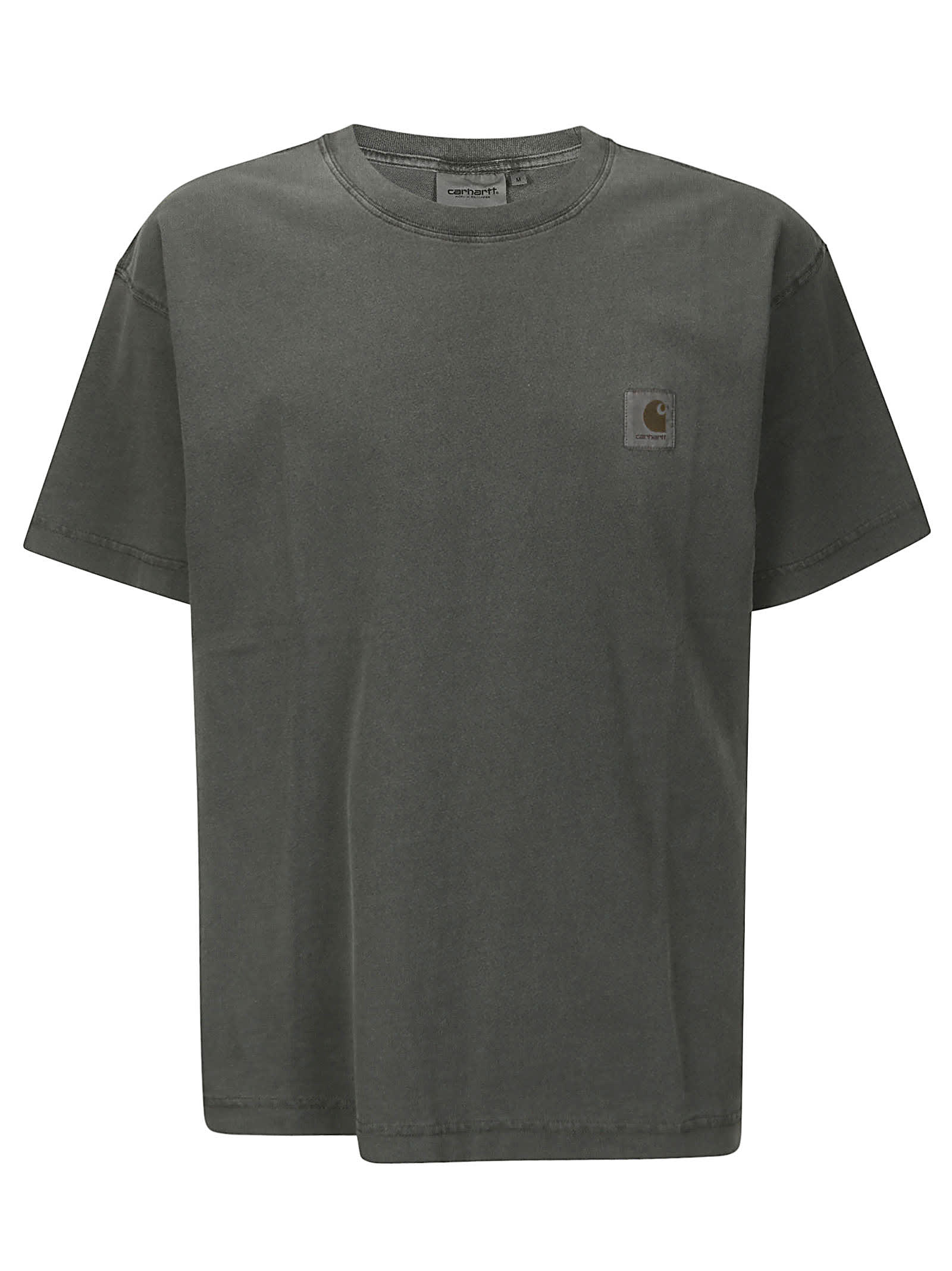 Shop Carhartt S/s Nelson T-shirt Cotton Single Jersey In Charcoal