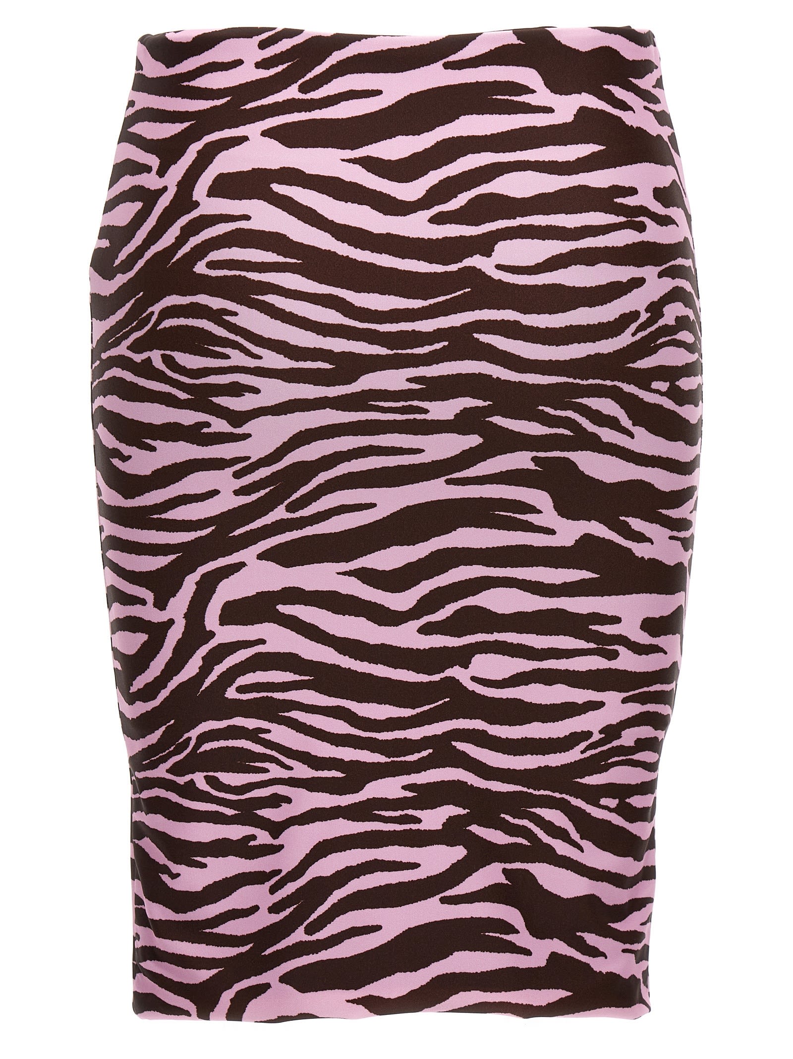 Shop Attico Zebra Miniskirt In Multicolor