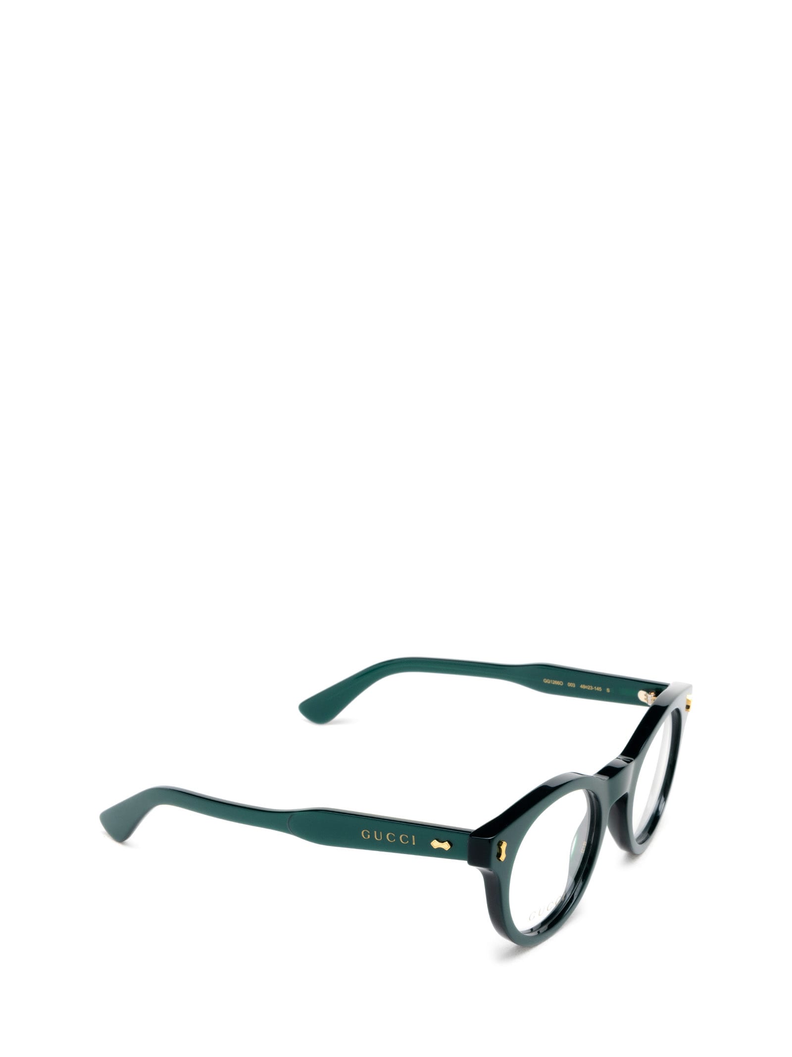 Shop Gucci Gg1266o Green Glasses