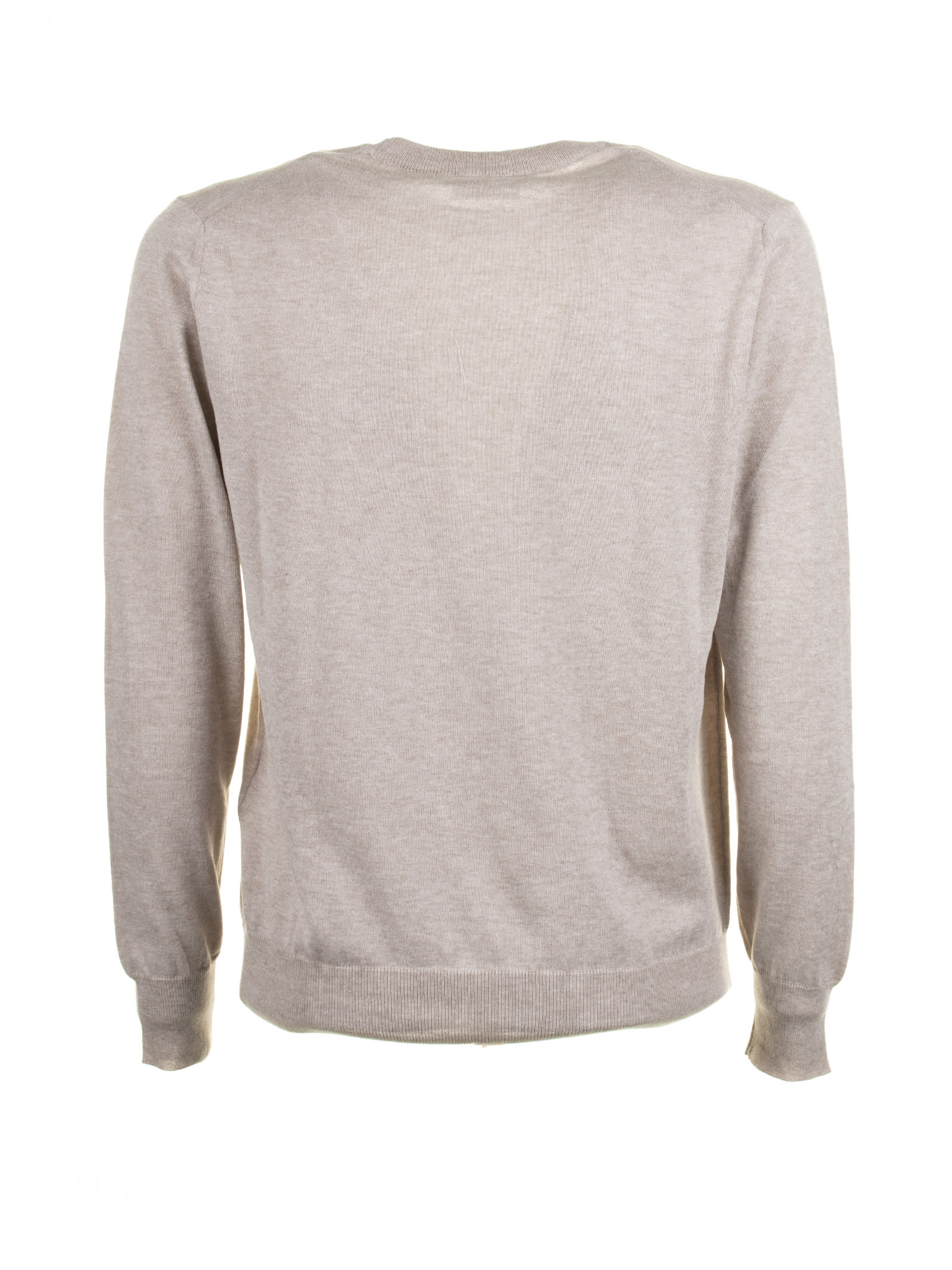 Shop Altea Beige Crew-neck Sweater In Sasso