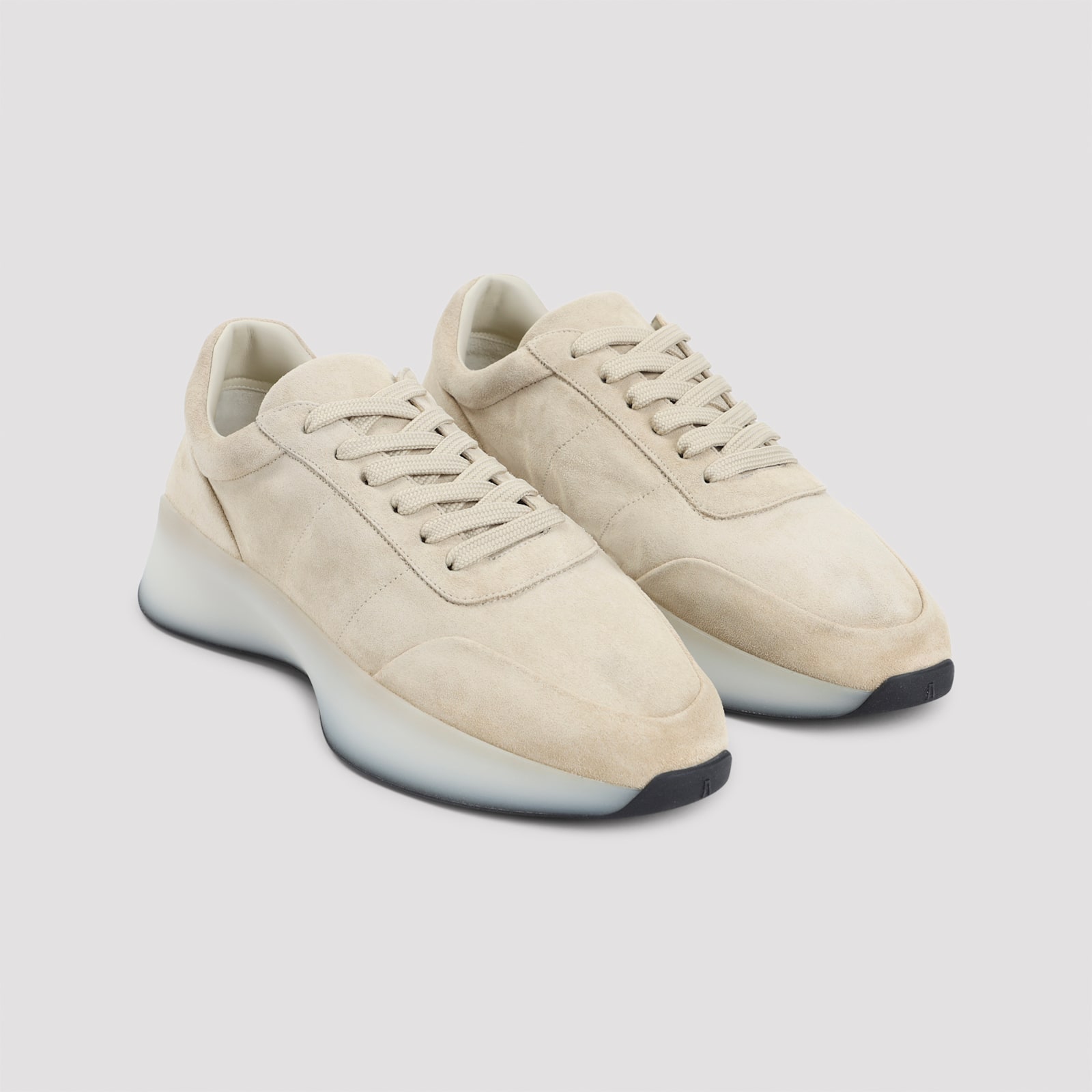 Fear Of God Round Toe Suede Runner With Rubber Sole In Neutral