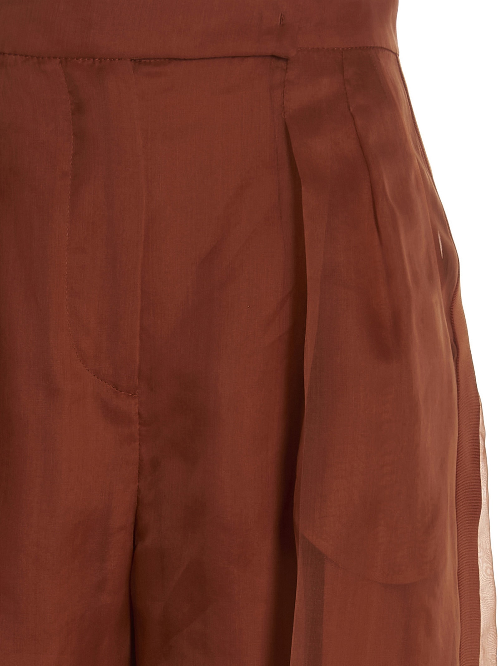 Shop Max Mara Chiffon Pants In Orange