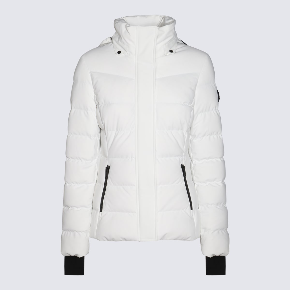 Shop Moose Knuckles White Nylon Betta Down Jacket In Milkyway W/nat Sh