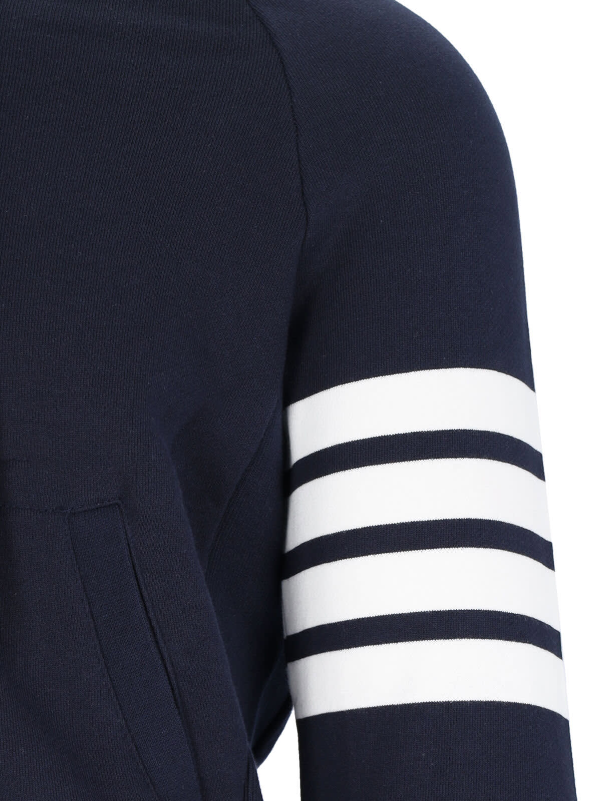 Thom Browne Navy Classic Loopback 4-bar Full Zip Hoodie In Blue