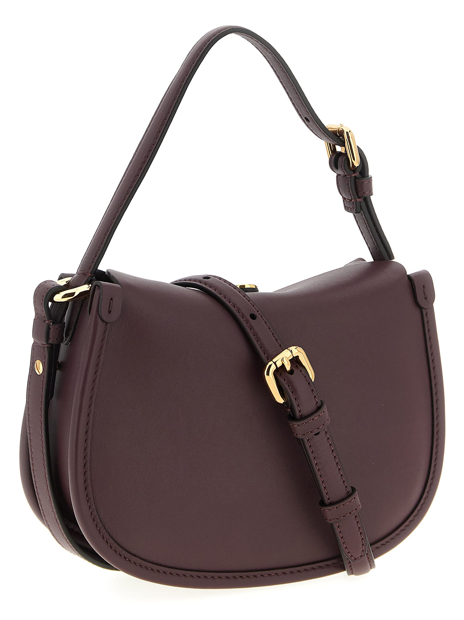 Etro Small Crossbody Bag With Adjustable Strap And Buckle Detail In Burgundy