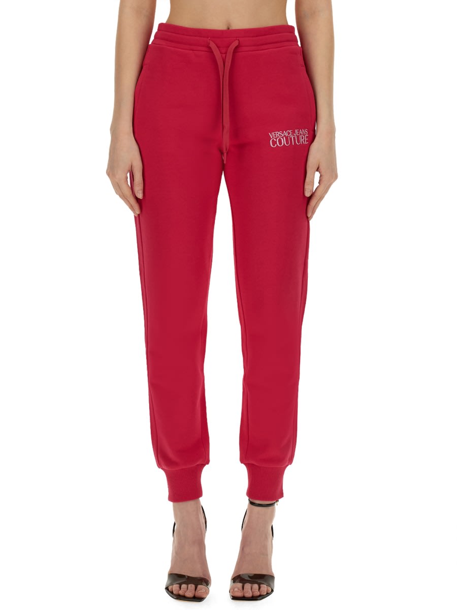 Shop Versace Jeans Couture Jogging Pants In Fuchsia