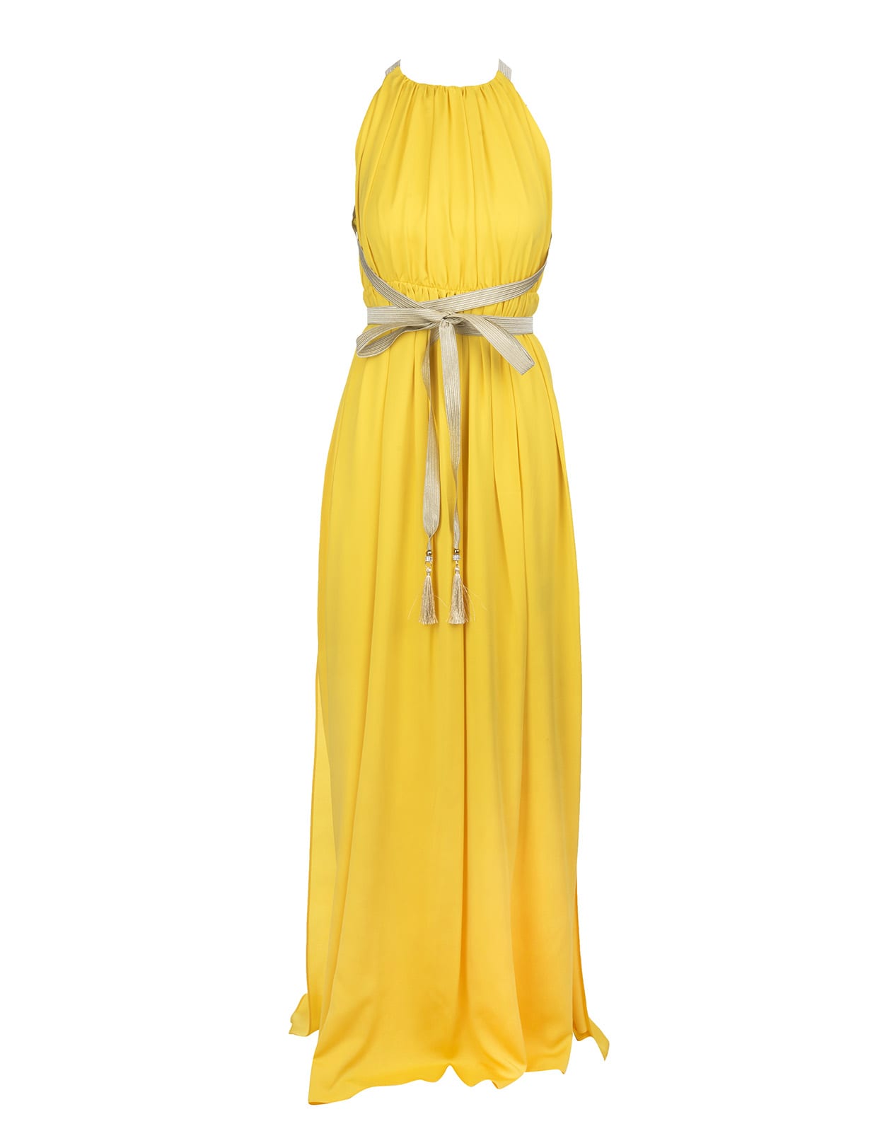 MAX MARA YELLOW ORDE LONG DRESS,12210317600 019