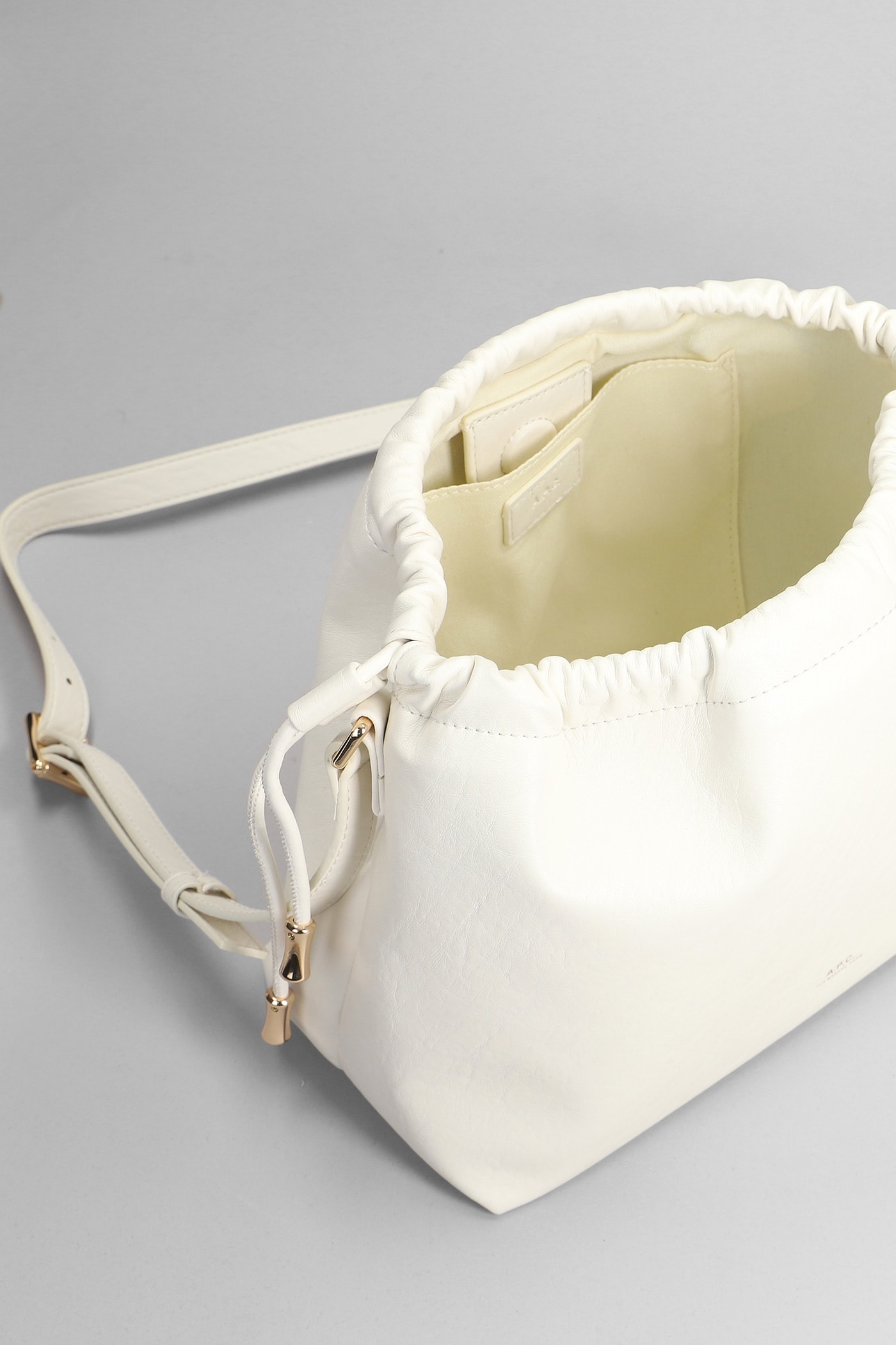 Shop Apc Ninon Shoulder Bag In White Polyuretan