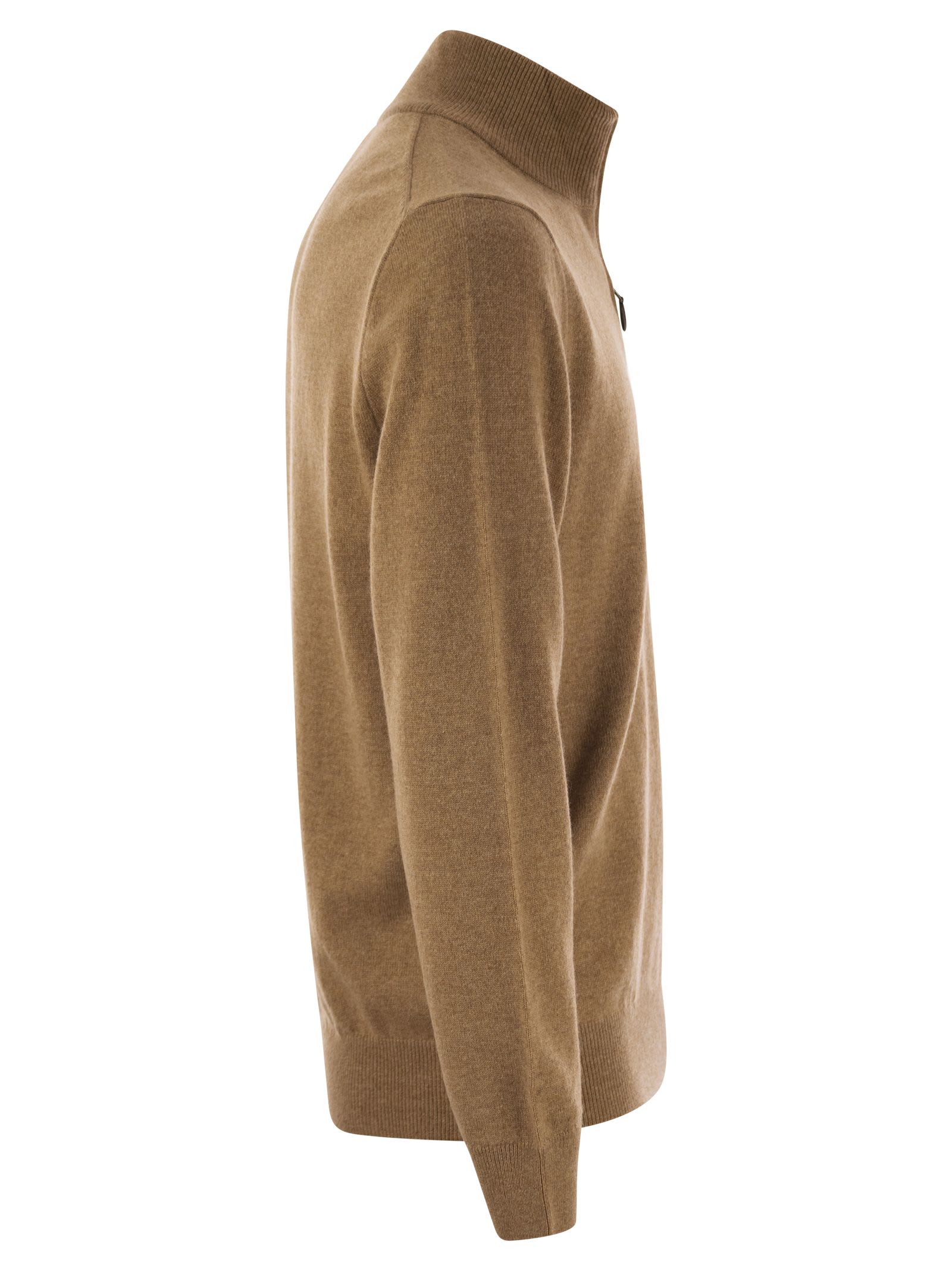 Polo Ralph Lauren Wool Pullover With Half Zip In Brown