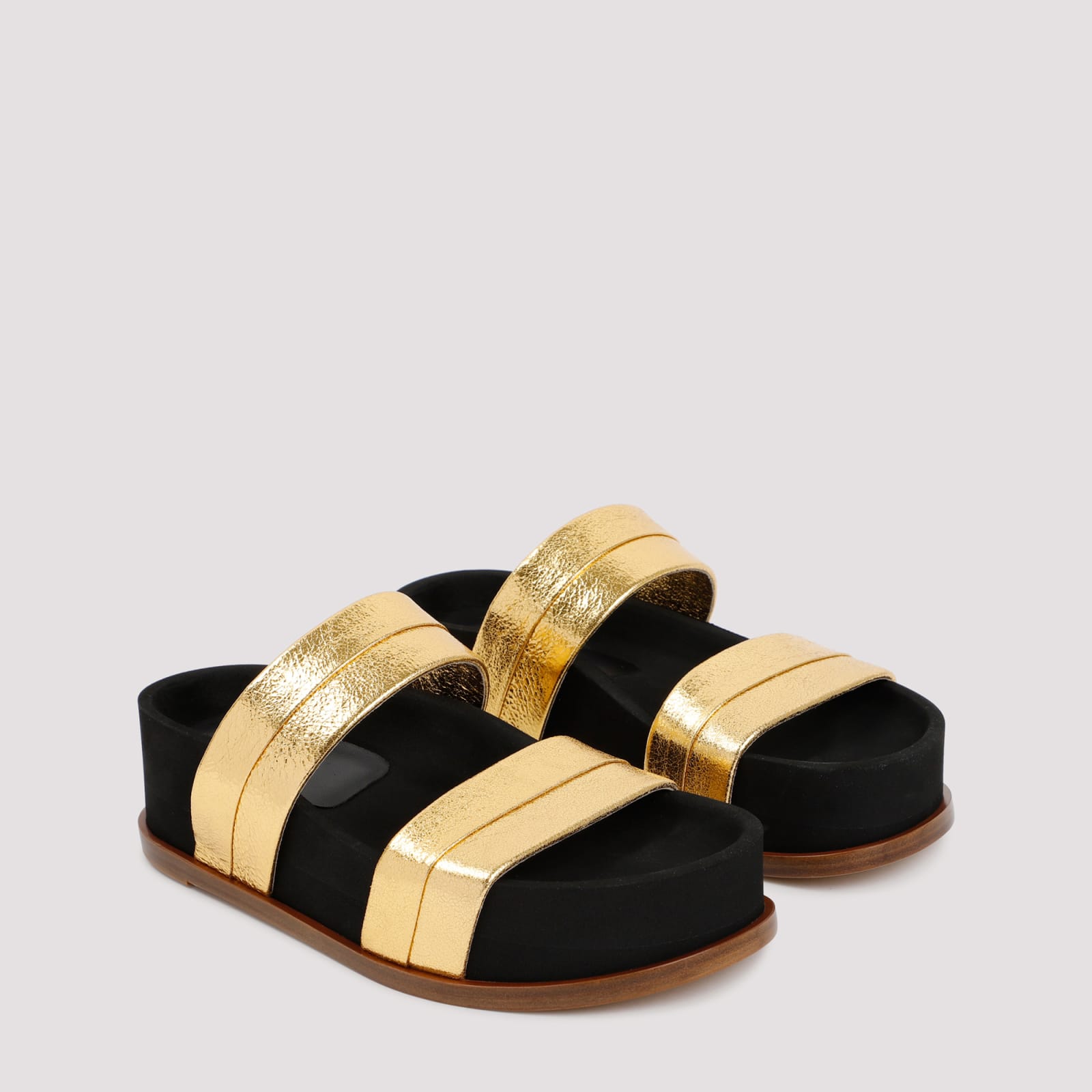 Shop Gabriela Hearst Striker Sandal In Gld Gold