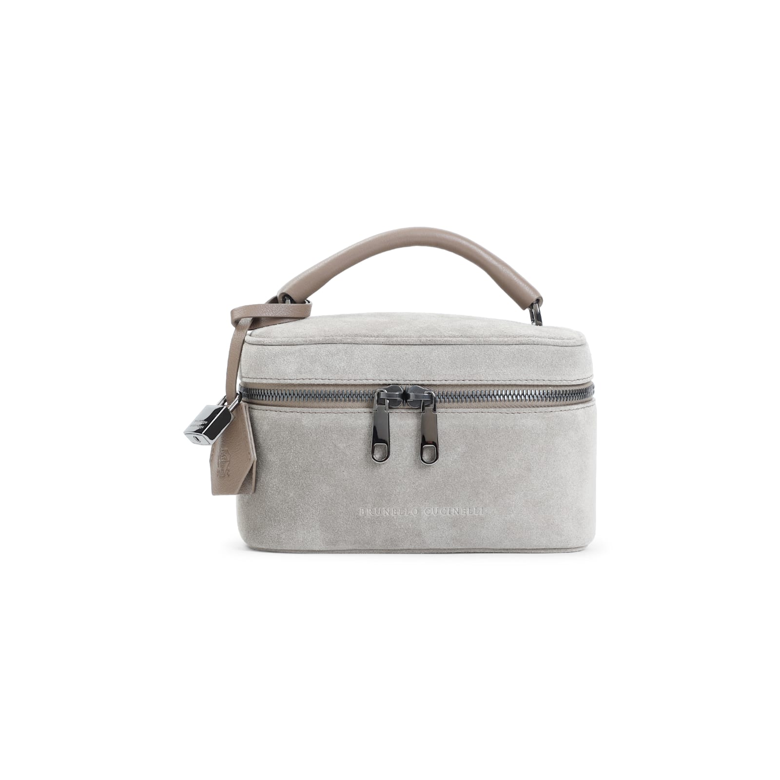 Brunello Cucinelli Suede Leather Pouch In White