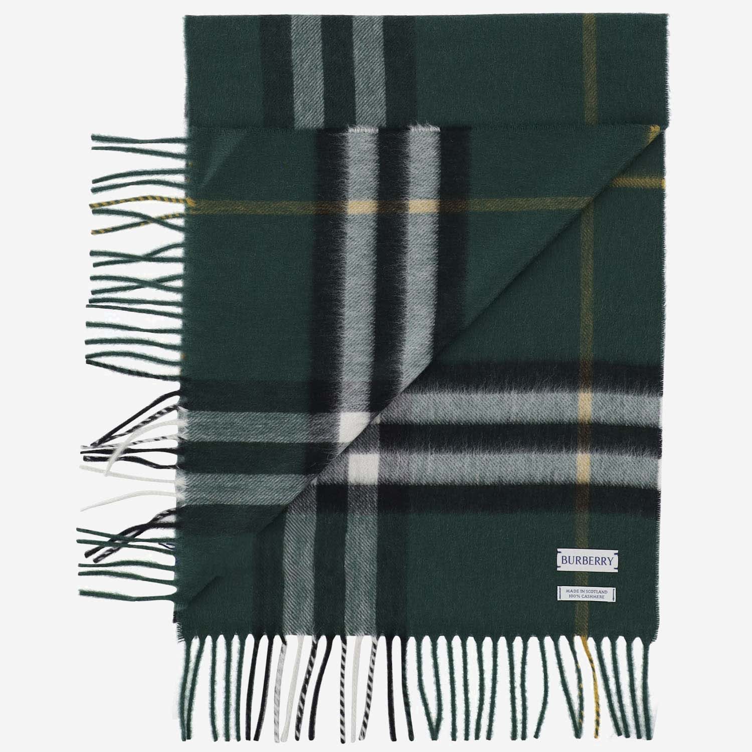 Burberry Check Cashmere Scarf In Gray