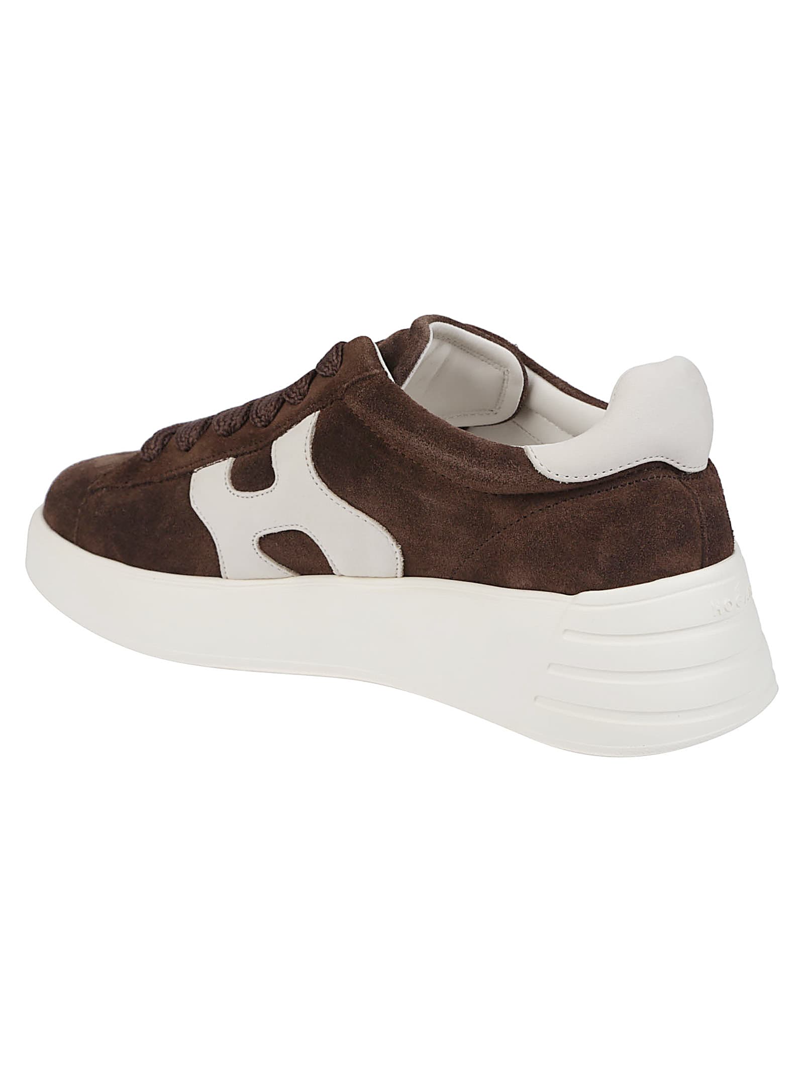 Hogan Suede Upper Sneakers With Rubber Sole In Brown
