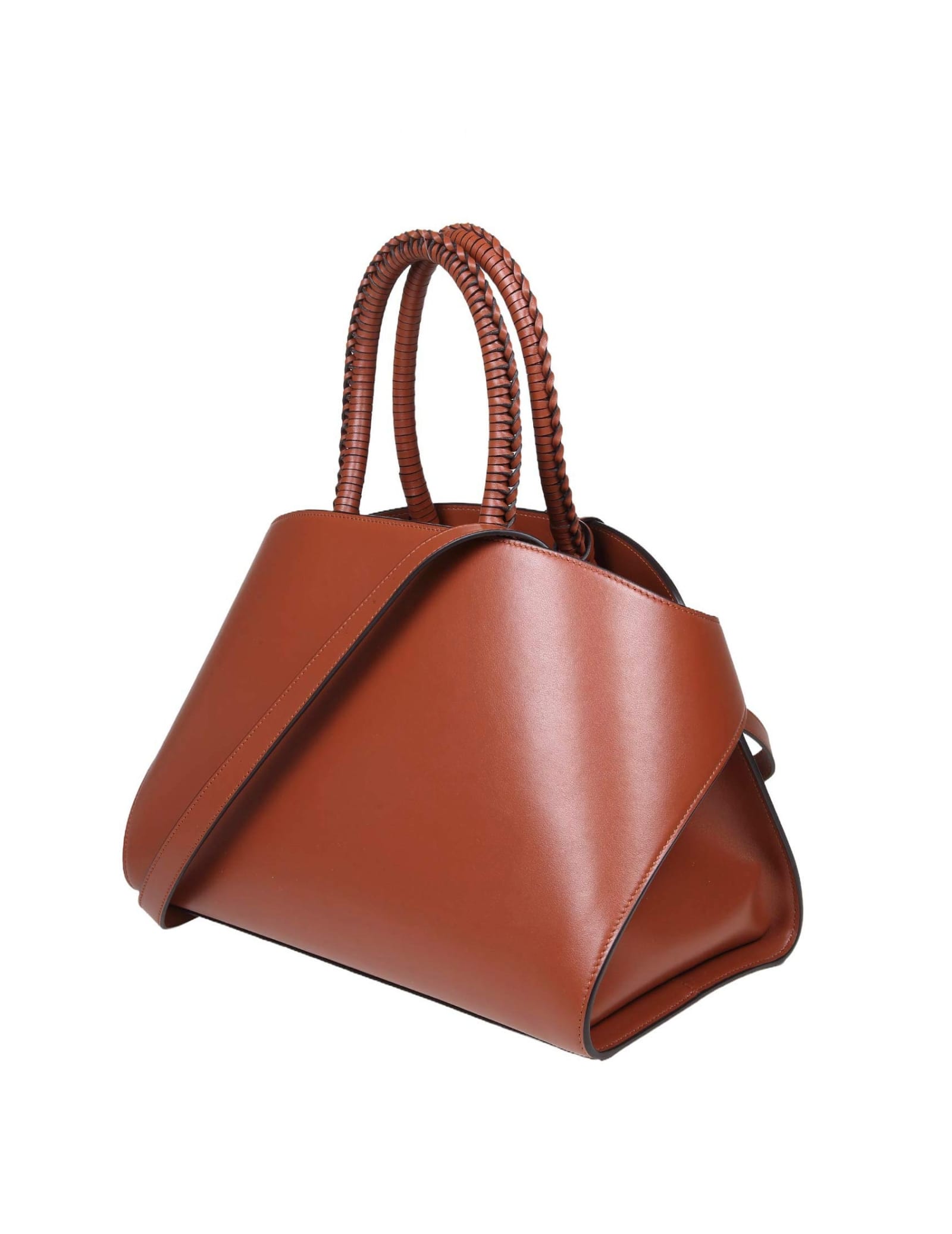 Shop Ferragamo Hug Th S Bag In Cognac Color Leather