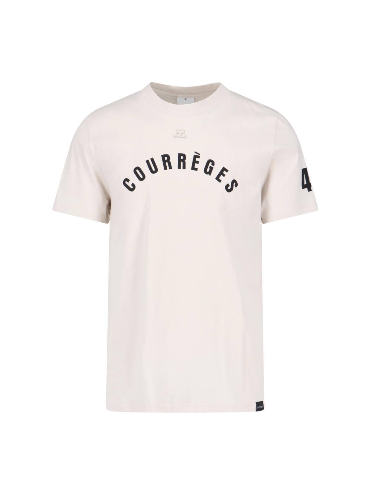 Courrèges Logo T-shirt In Taupe