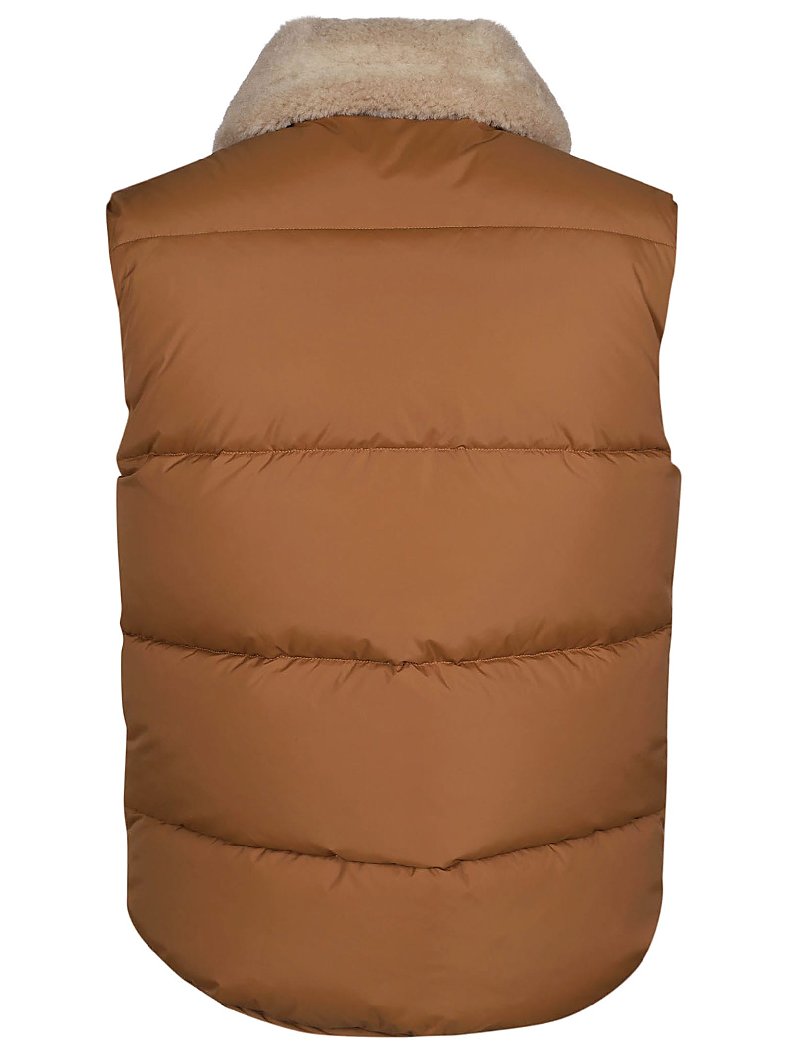 Shop Apc Teddy Down Vest In Bac Beige Fonce