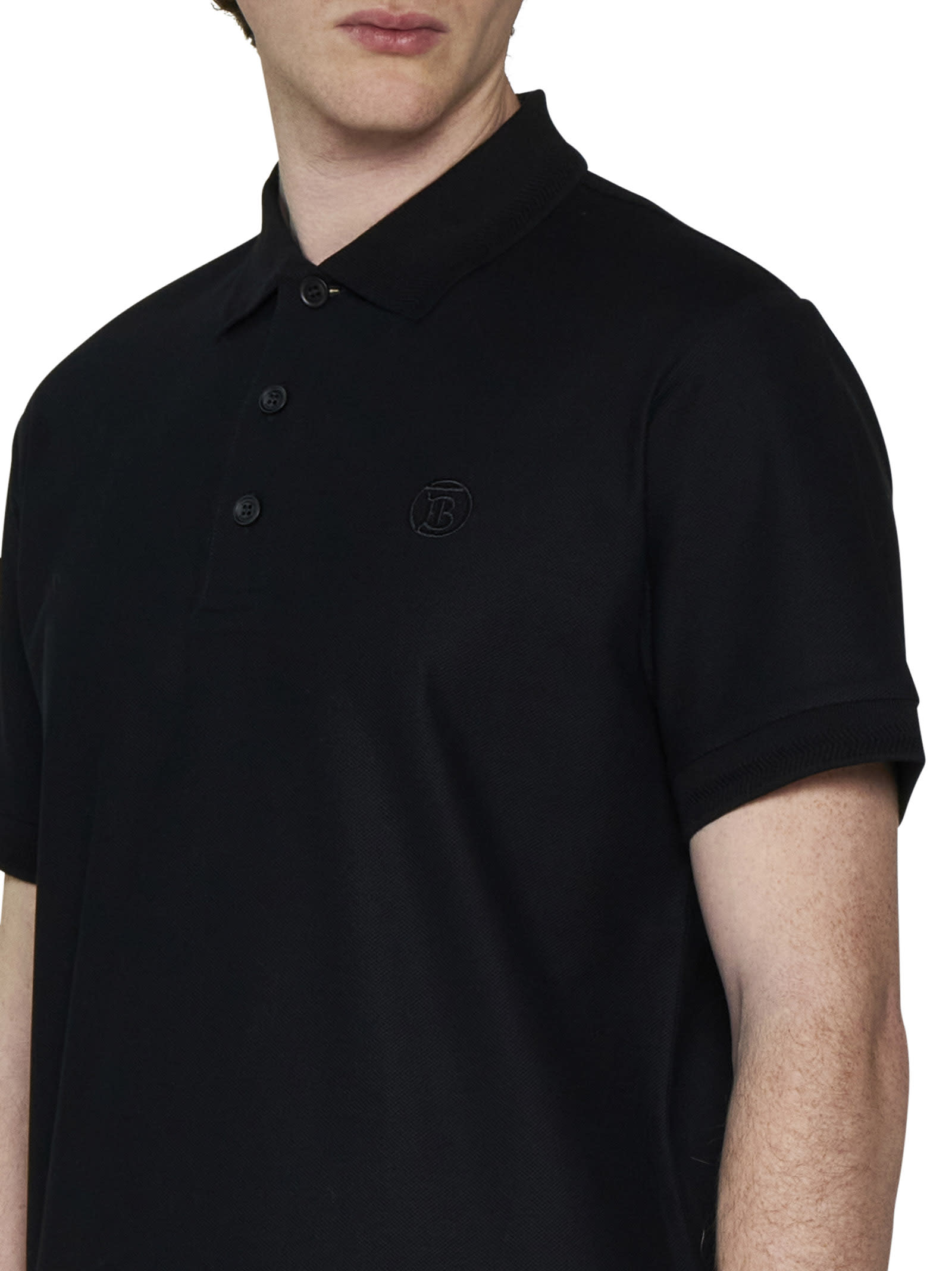 Shop Burberry Polo Shirt In Black