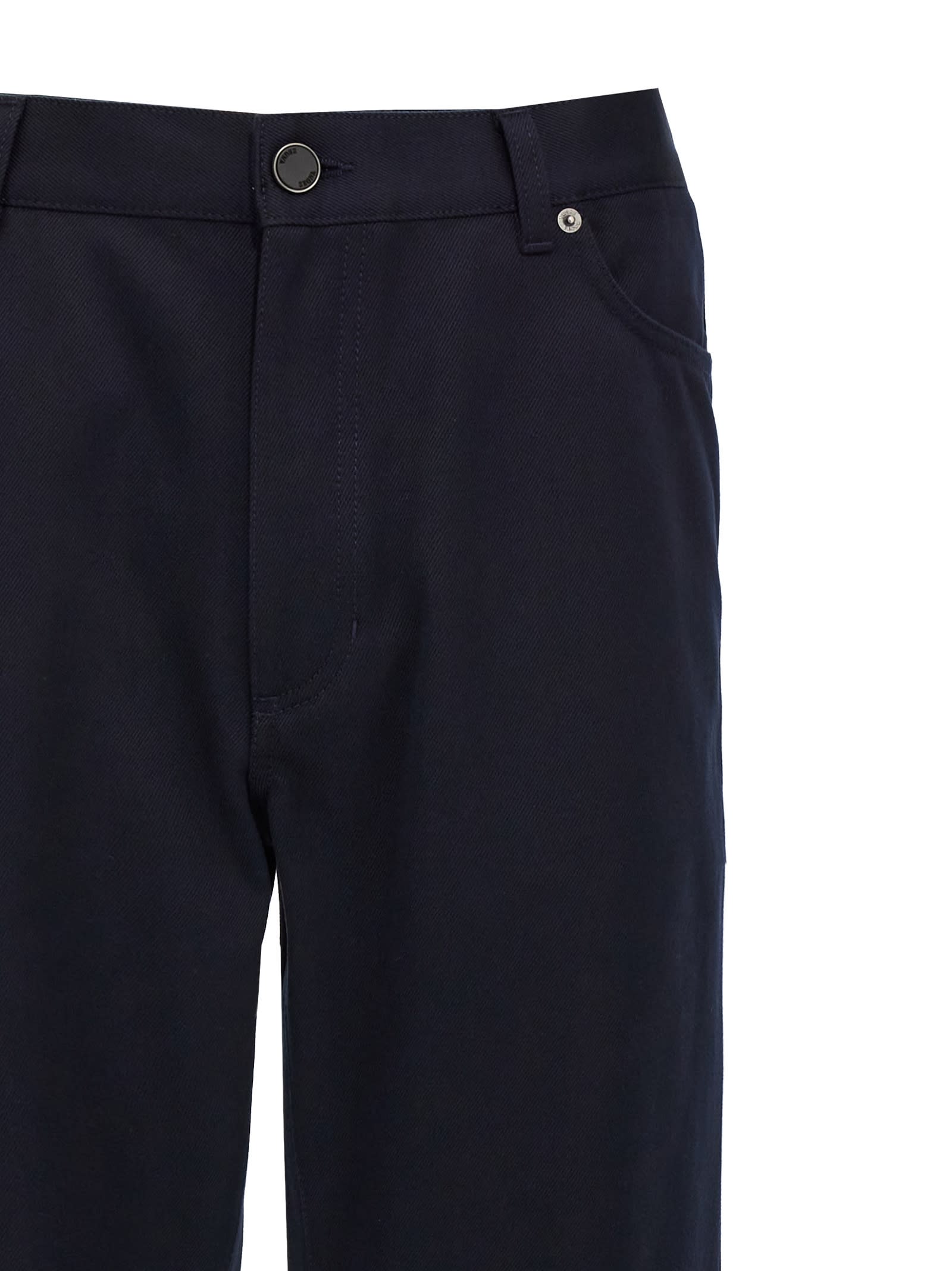 Shop Zegna Canvas Pants In Blue