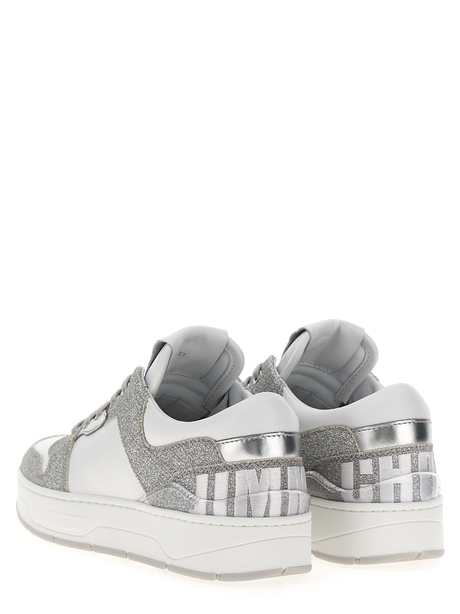 Shop Jimmy Choo Florence Sneakers In Silver