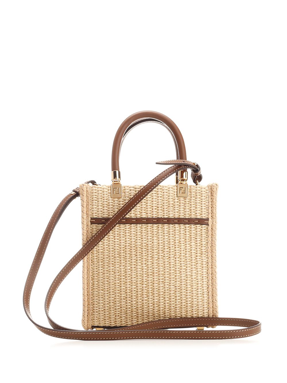 Shop Fendi Sunshine Mini Handbag In Beige