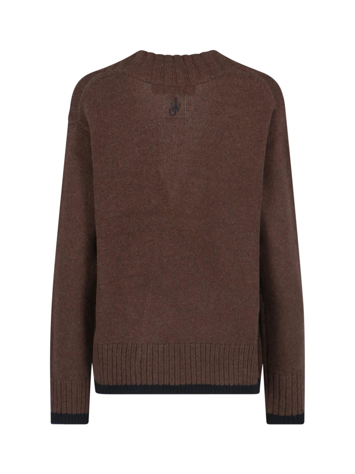 Shop Jw Anderson V-neck Sweater In Brown