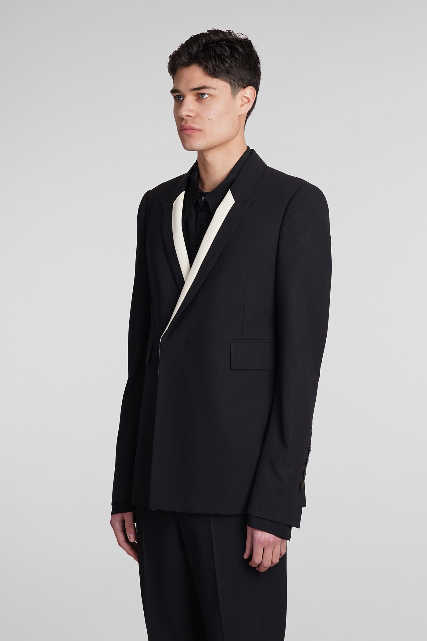 Shop Sapio N4 Blazer In Black Wool