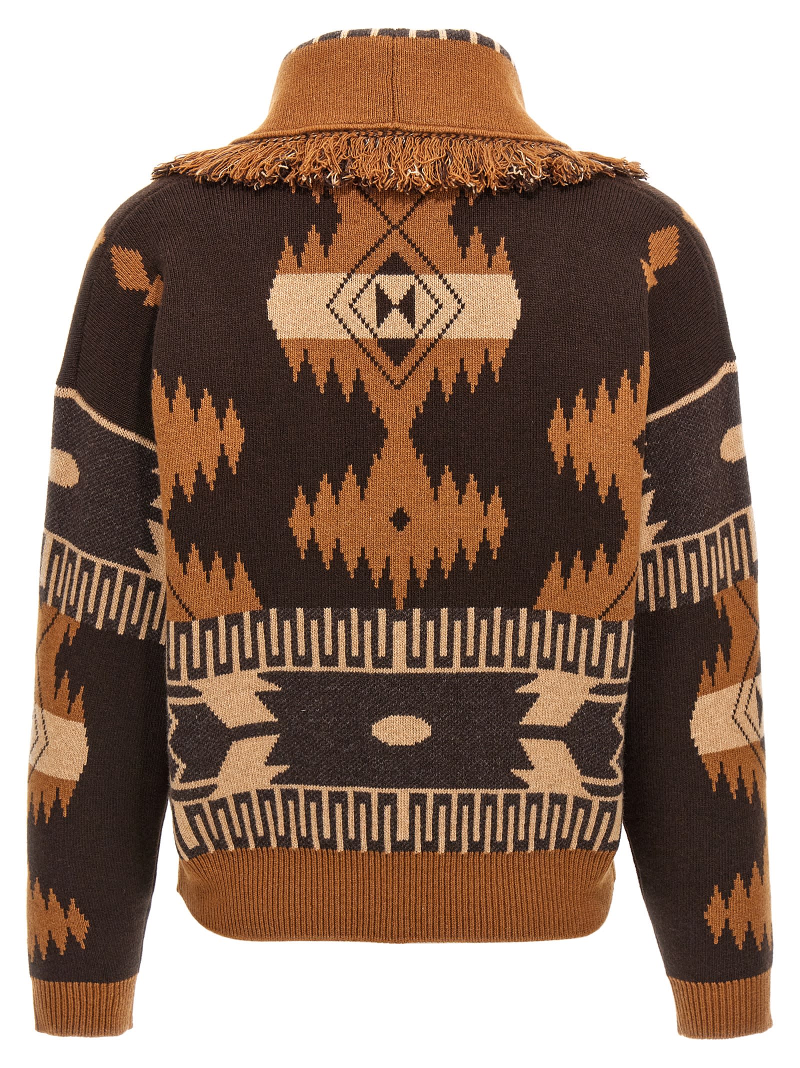 Shop Alanui Icon Cardigan In Brown