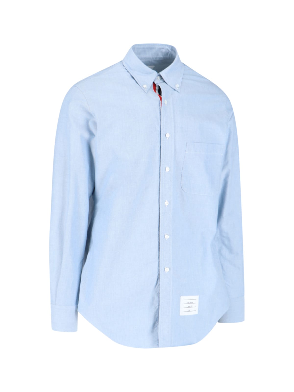 Shop Thom Browne Botton Down Shirt In Blue