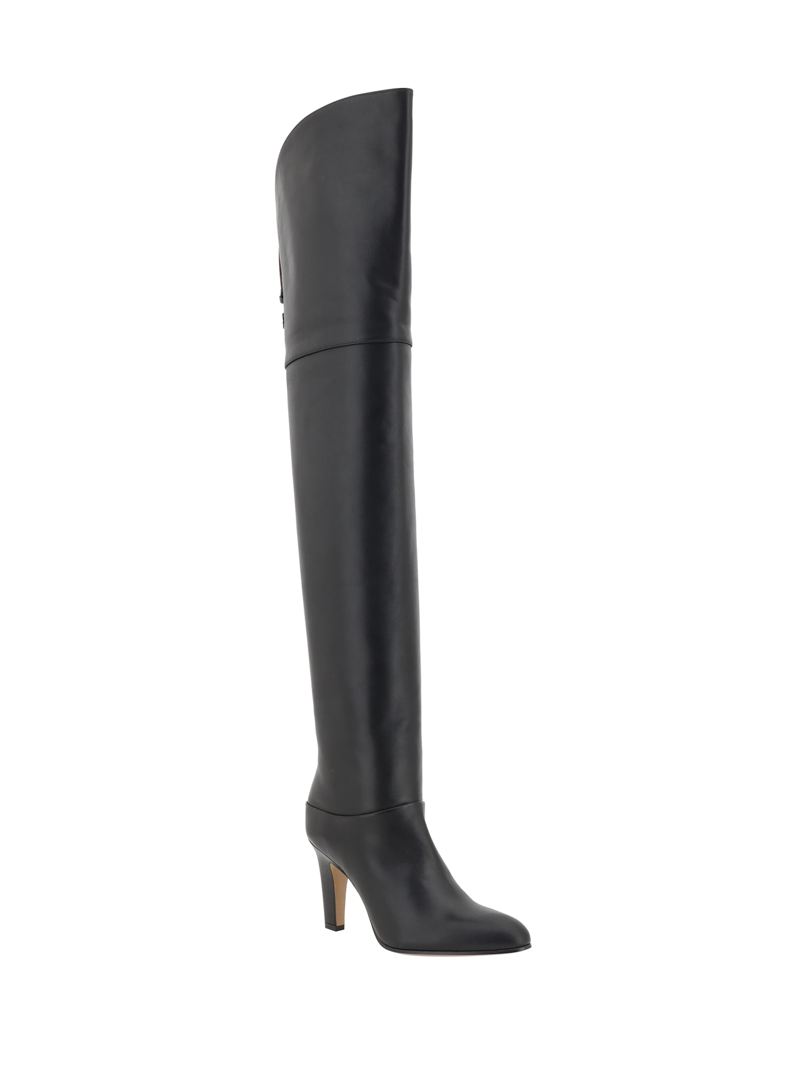 Chloé Eve Leather Over-the-knee Boots In Black