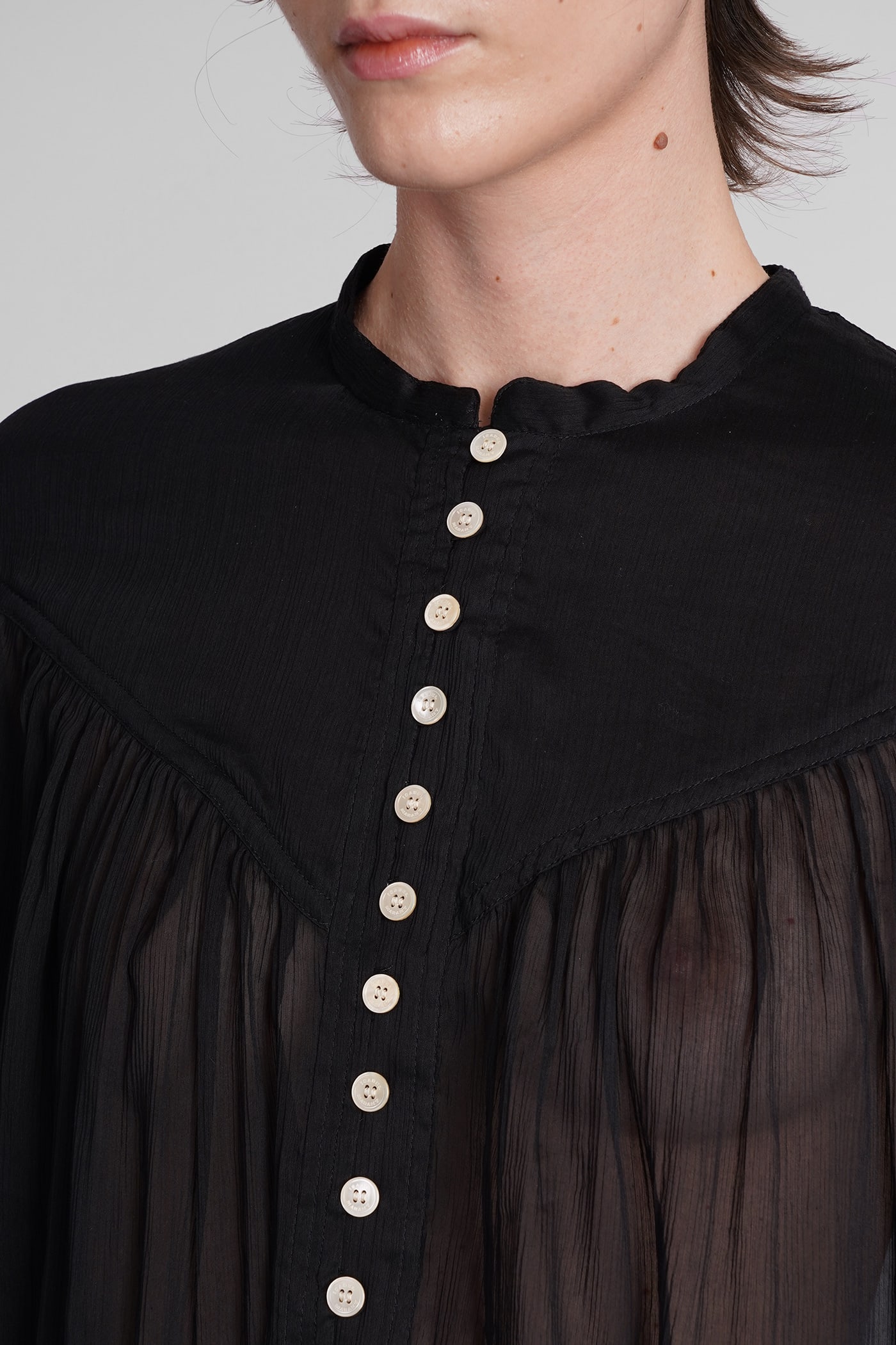 Shop Isabel Marant Kiledia Blouse In Black Cotton