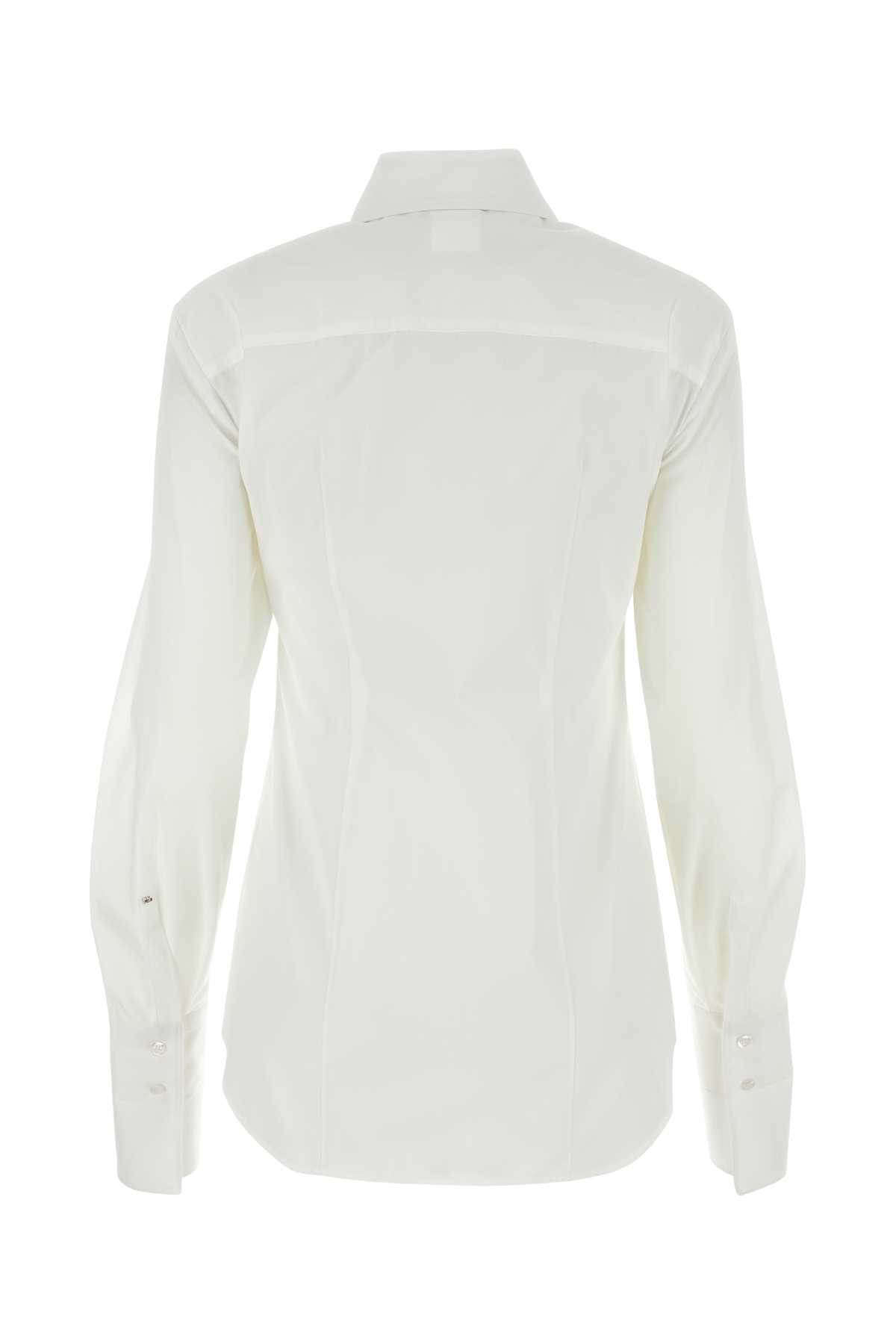 Shop Sportmax White Poplin Oste Shirt In Bianco Ottico