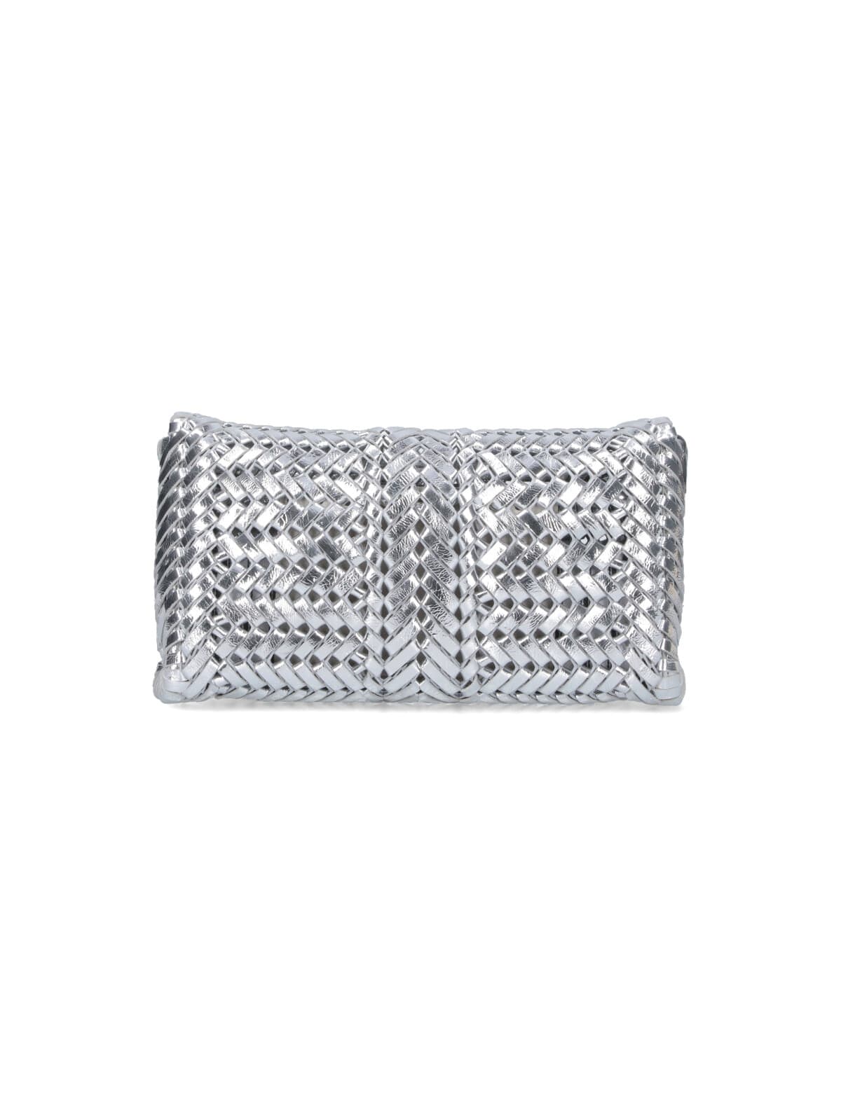 Anya Hindmarch Neeson Leather Clutch Bag In Silver