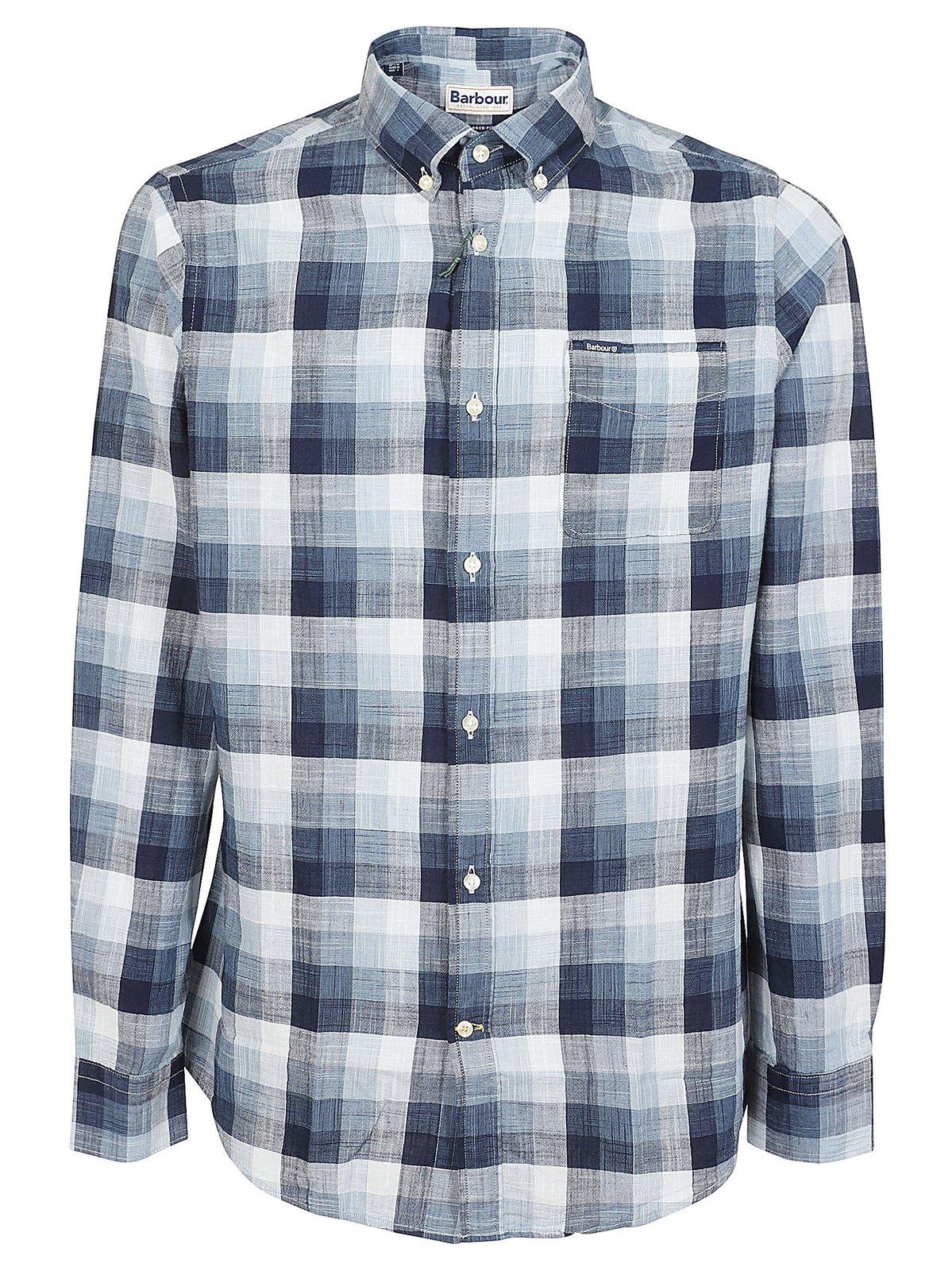 Barbour Checked Button-up Shirt In Navy