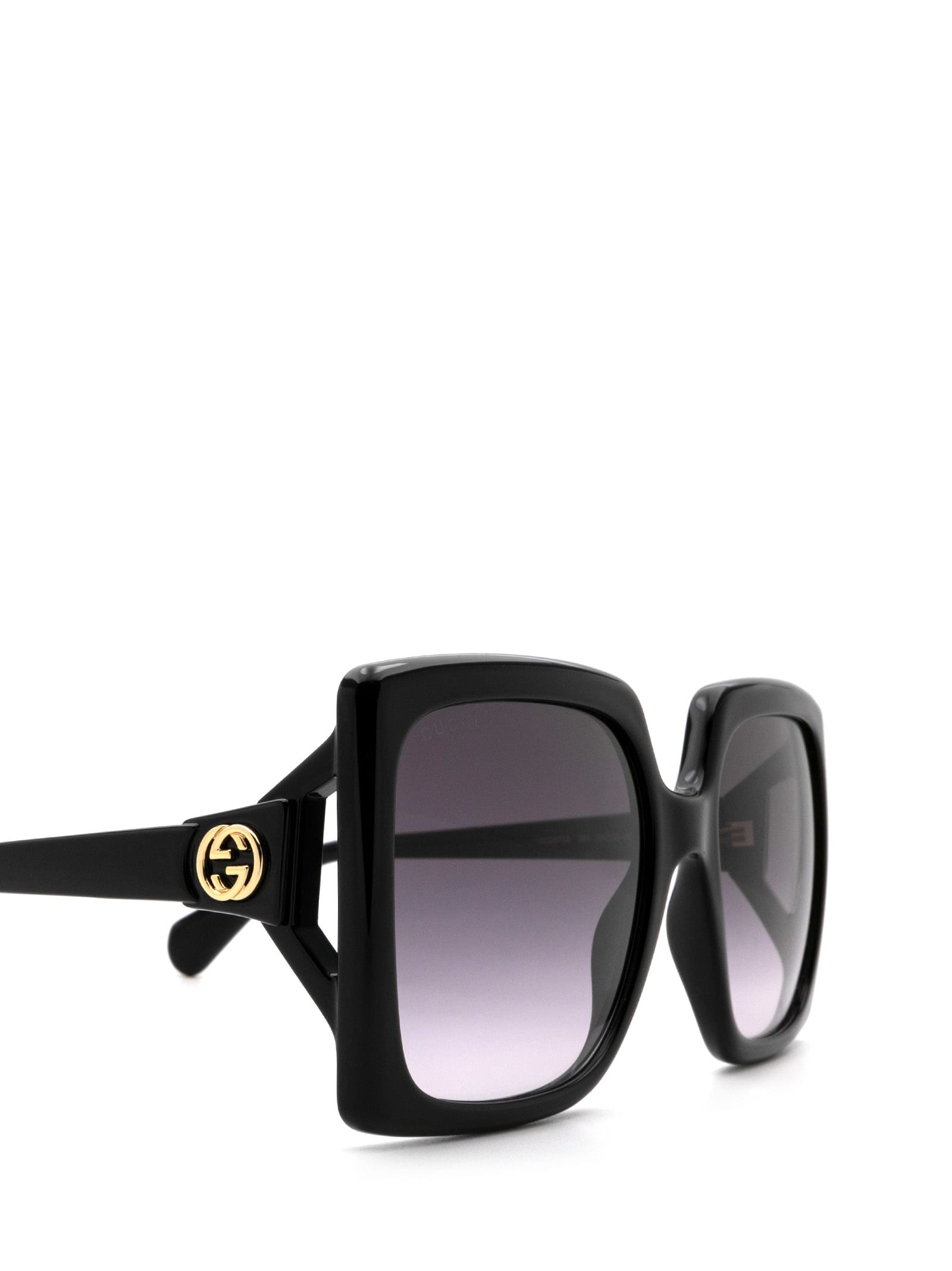 Shop Gucci Gg0876s Shiny Black Sunglasses