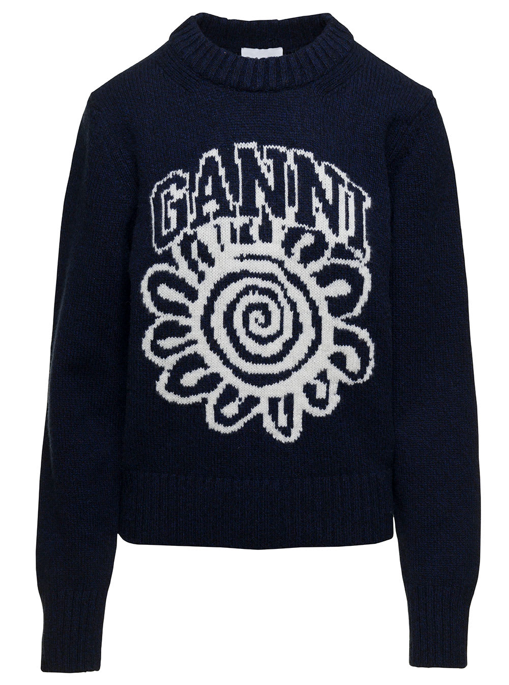 Ganni Graphic O-neck Pullover Flower | Smart Closet