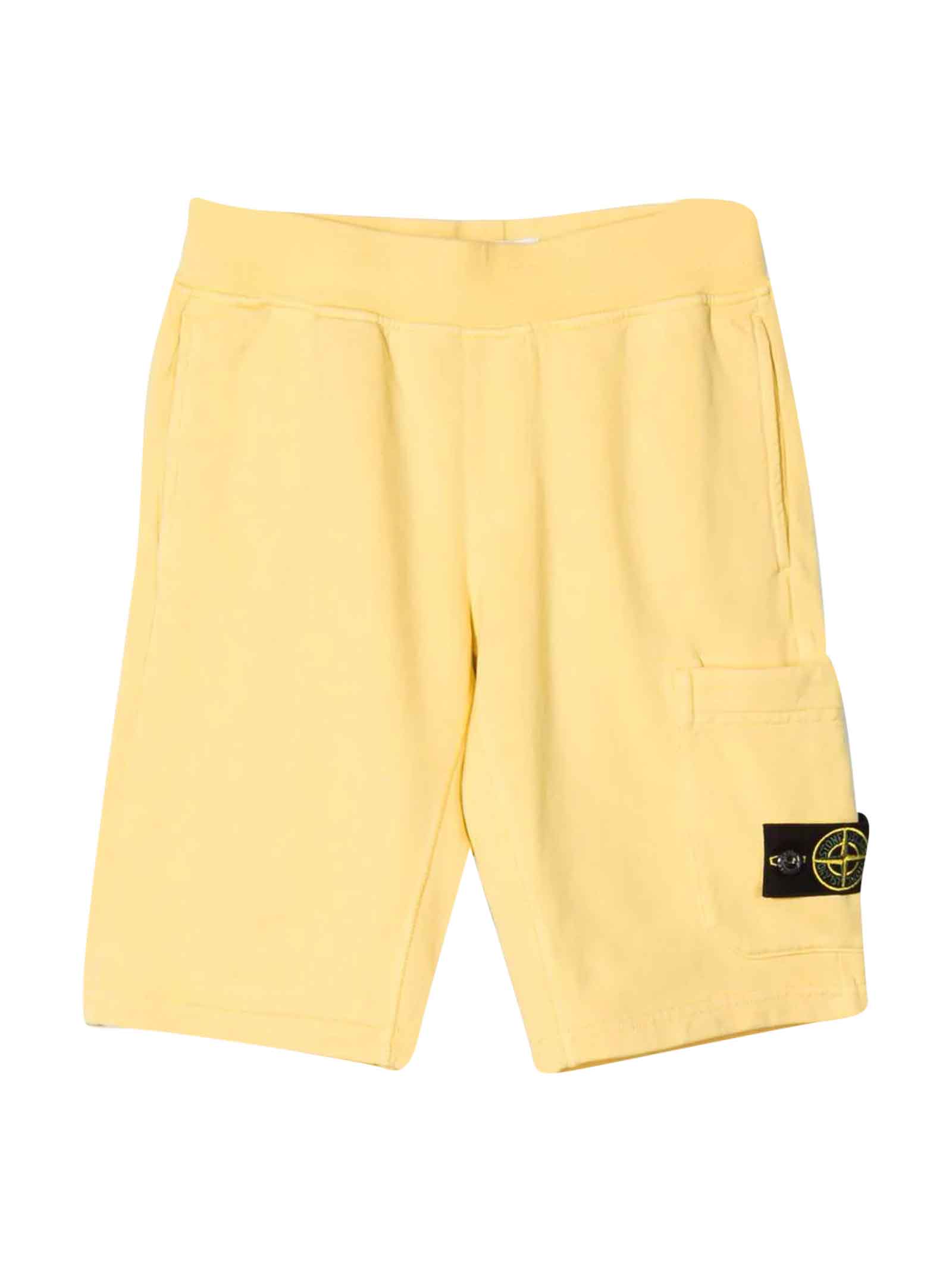 Stone Island Junior Yellow Bermuda Shorts Boy