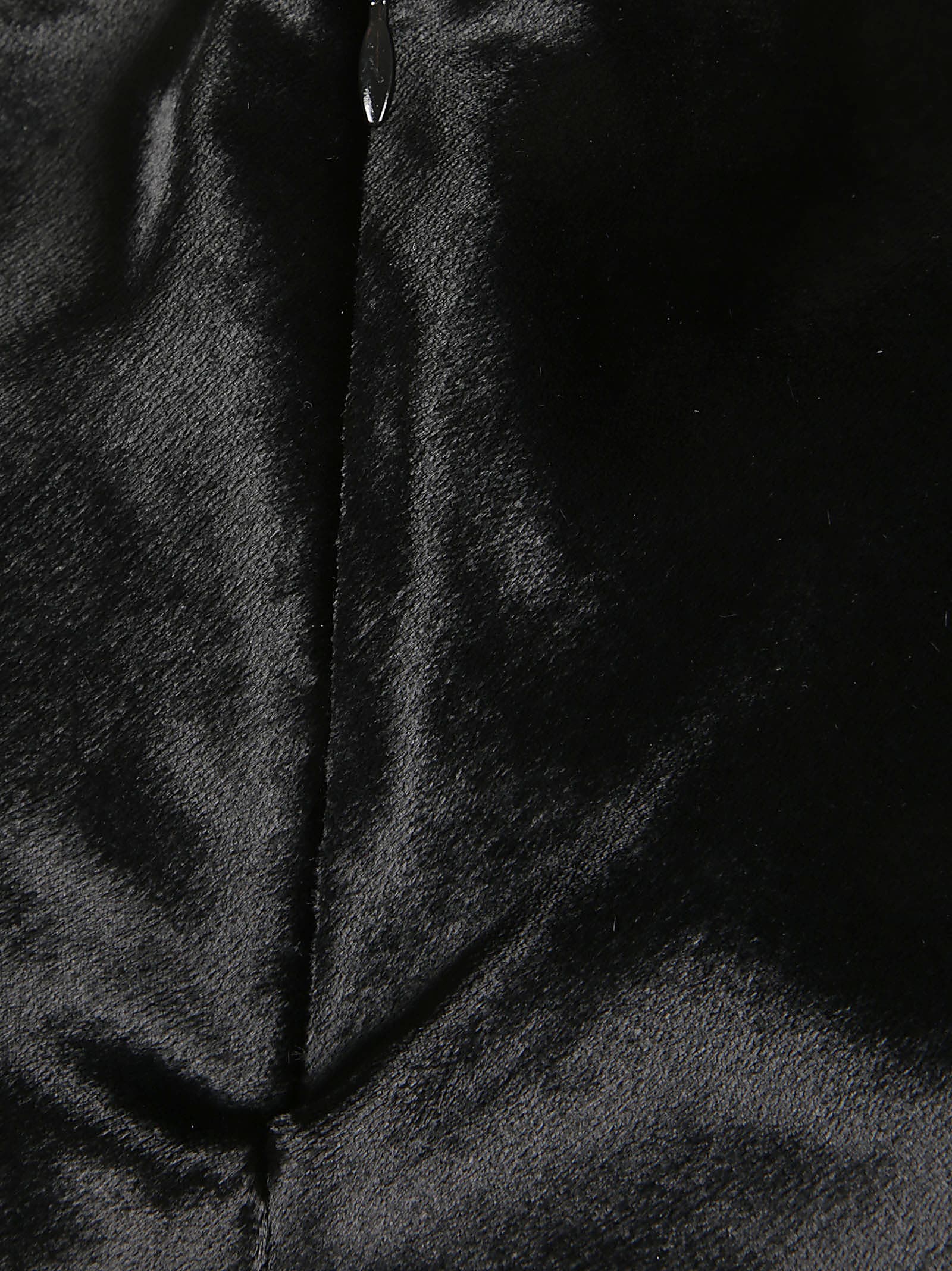 Alberta Ferretti Sleeveless Midi Dress In Shiny Velvet In Black