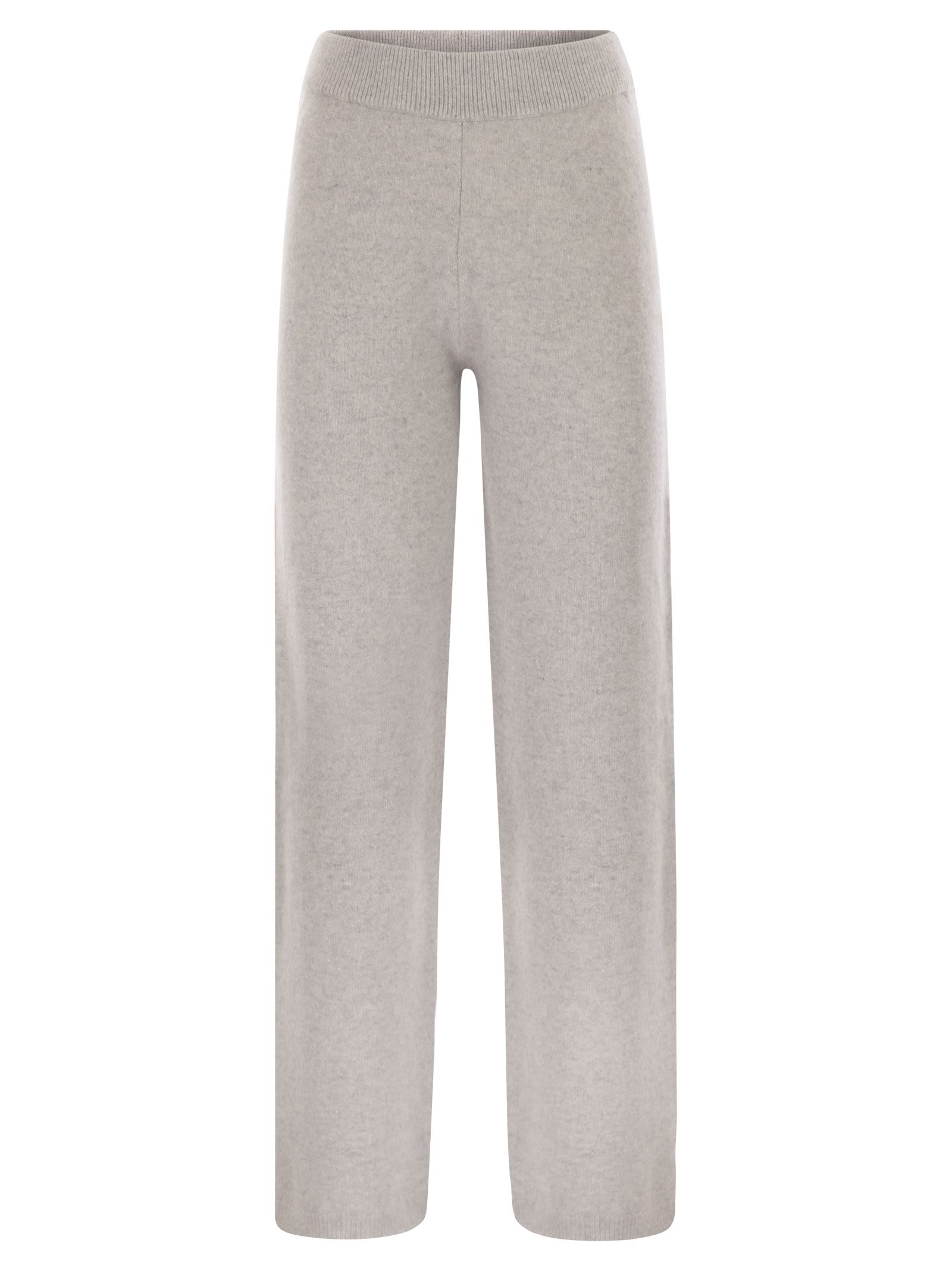 Peserico Wool And Cashmere Trousers With Lurex In Gray