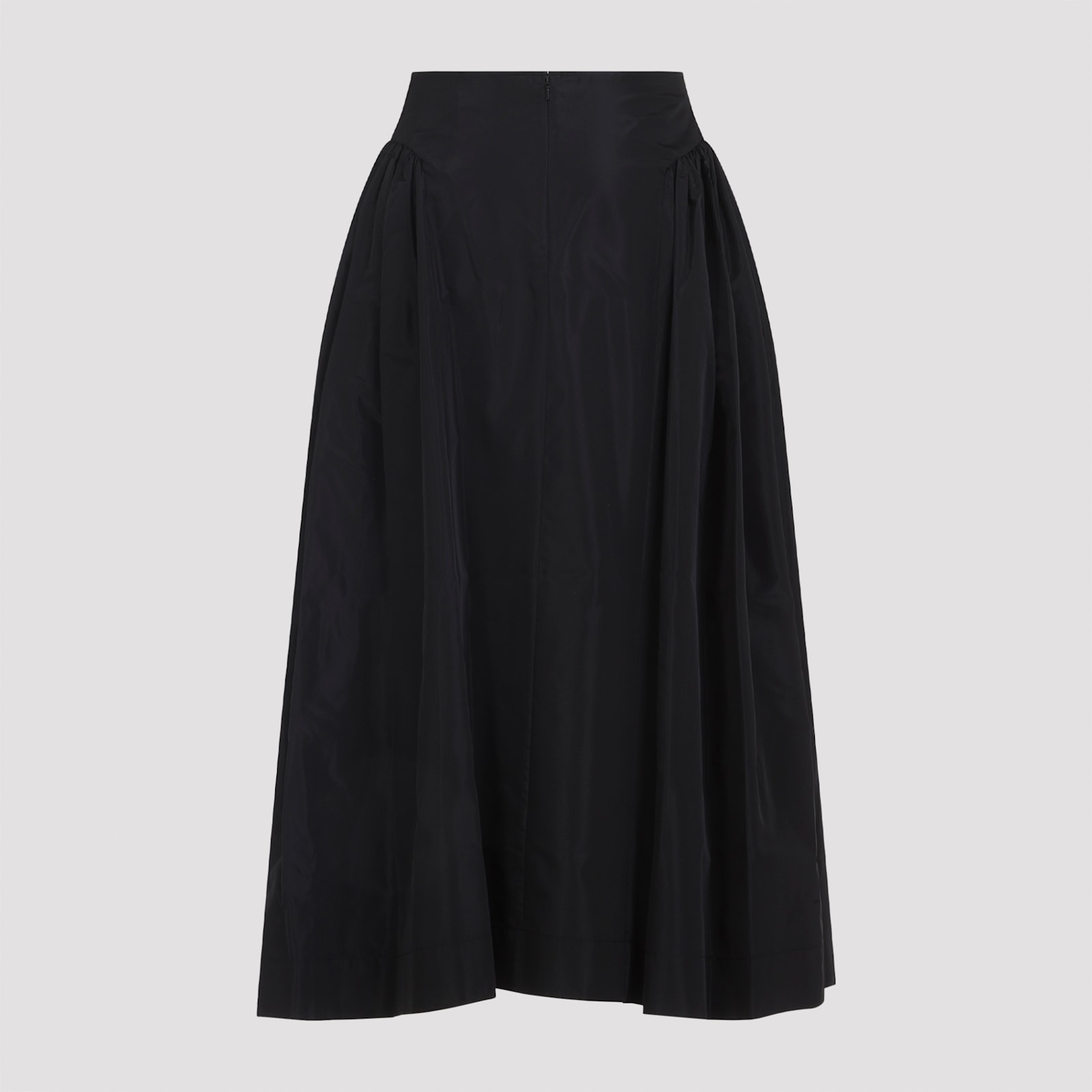 Simone Rocha Womens Black Hip Detail Flared Woven Midi Skirt In Black