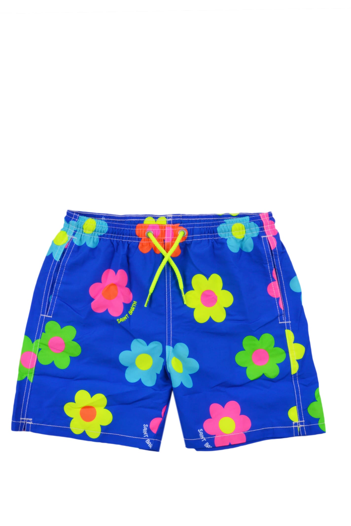 Mc2 Saint Barth Kids' Flower Swimsuit In Multicolor