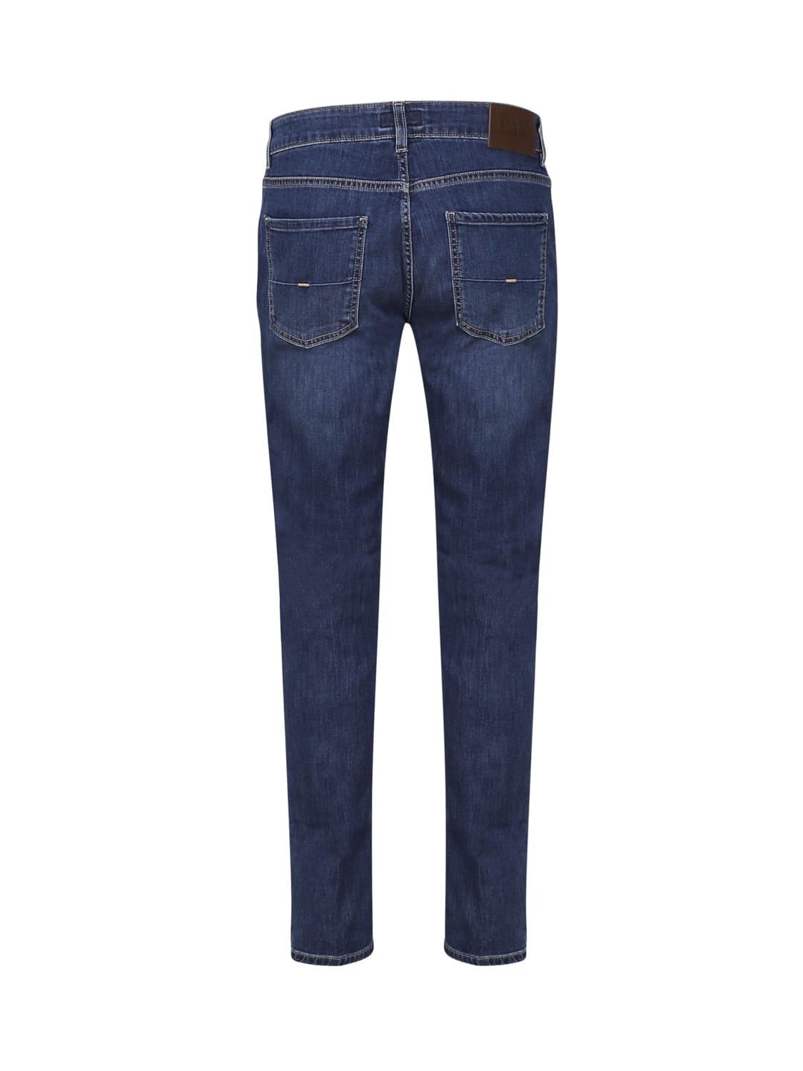 Shop Fay Jeans In Denim Di Cotone Slim Fit In Blue Denim