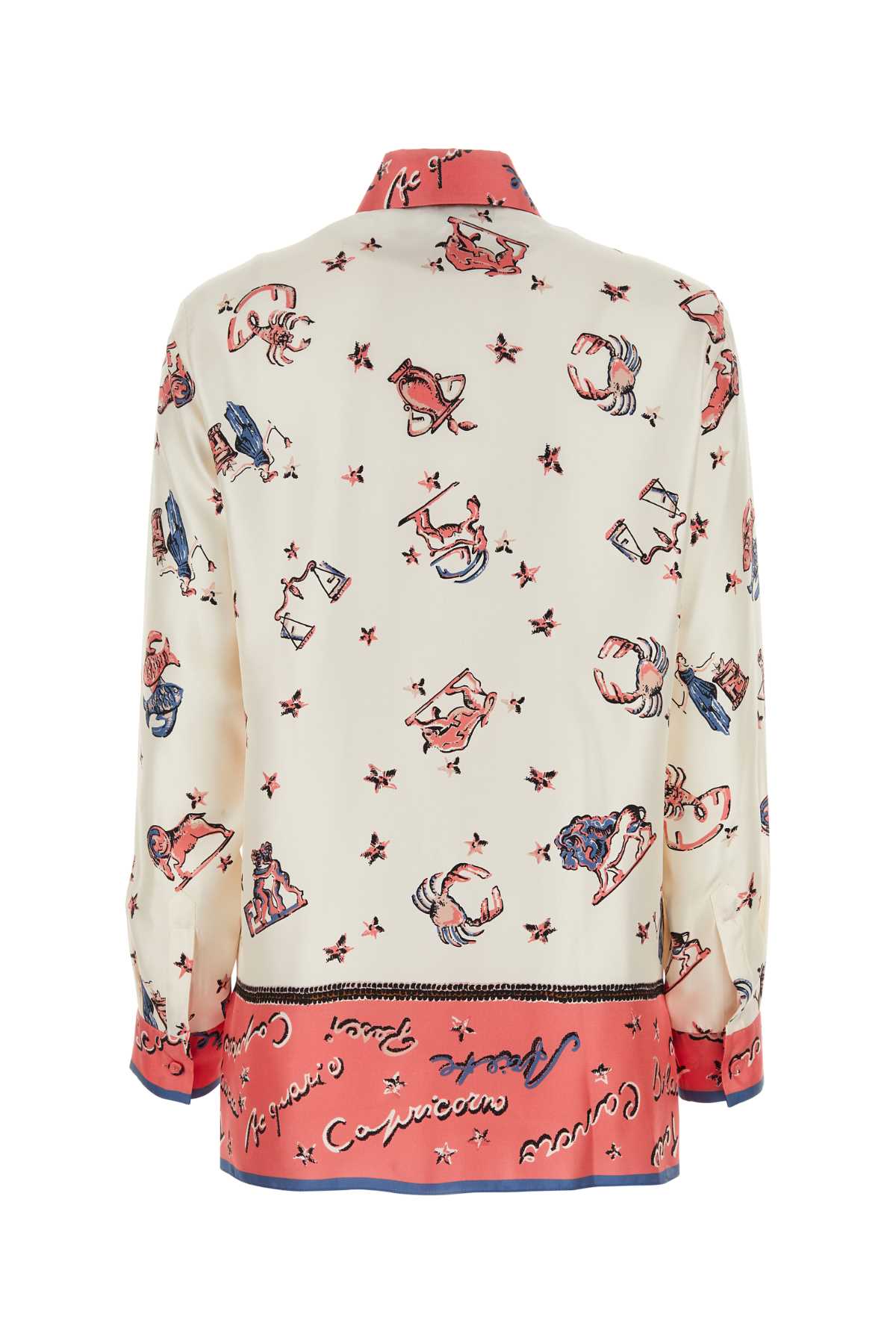 Shop Fendi Printed Satin Shirt In Kissed