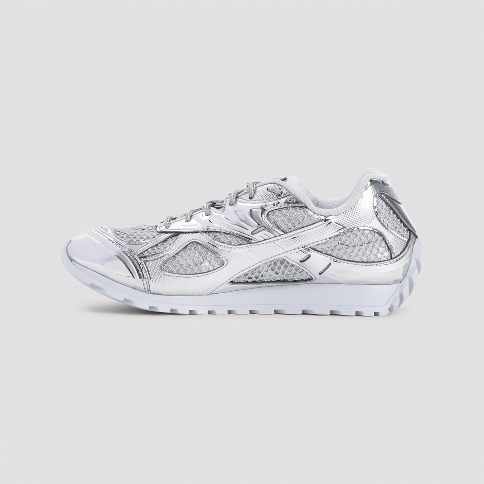 Shop Bottega Veneta Orbit Sneakers In Silver