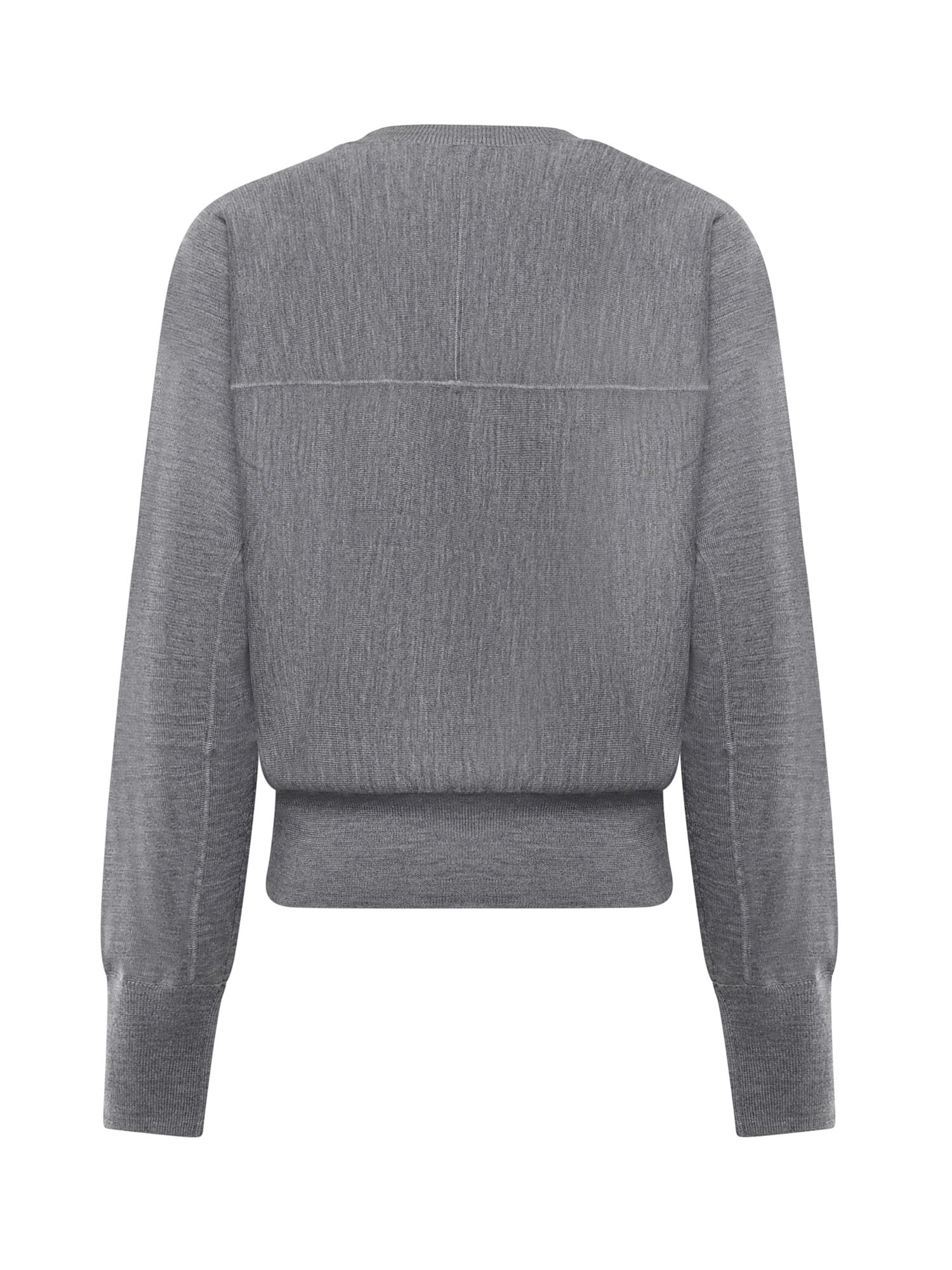Pinko Wool Logo Sweater In Gray